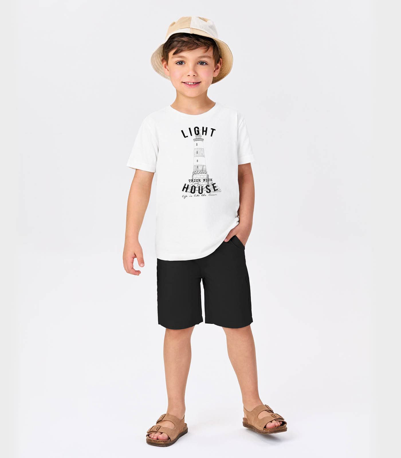 Conjunto Menina Camiseta Com Bermuda Trick Nick Branco - Imagem 5