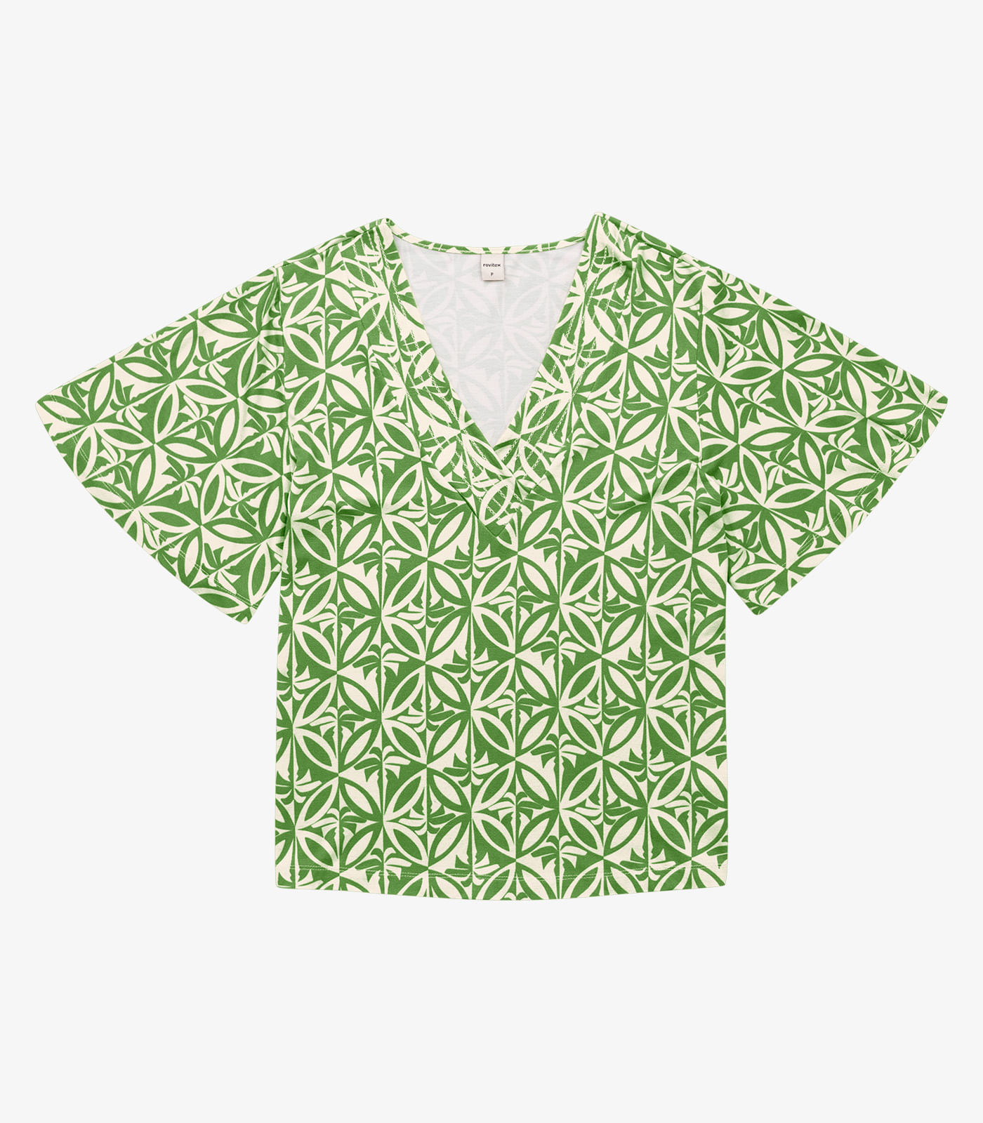 Blusa Feminina Estampada Godê Rovitex Verde - Imagem 2