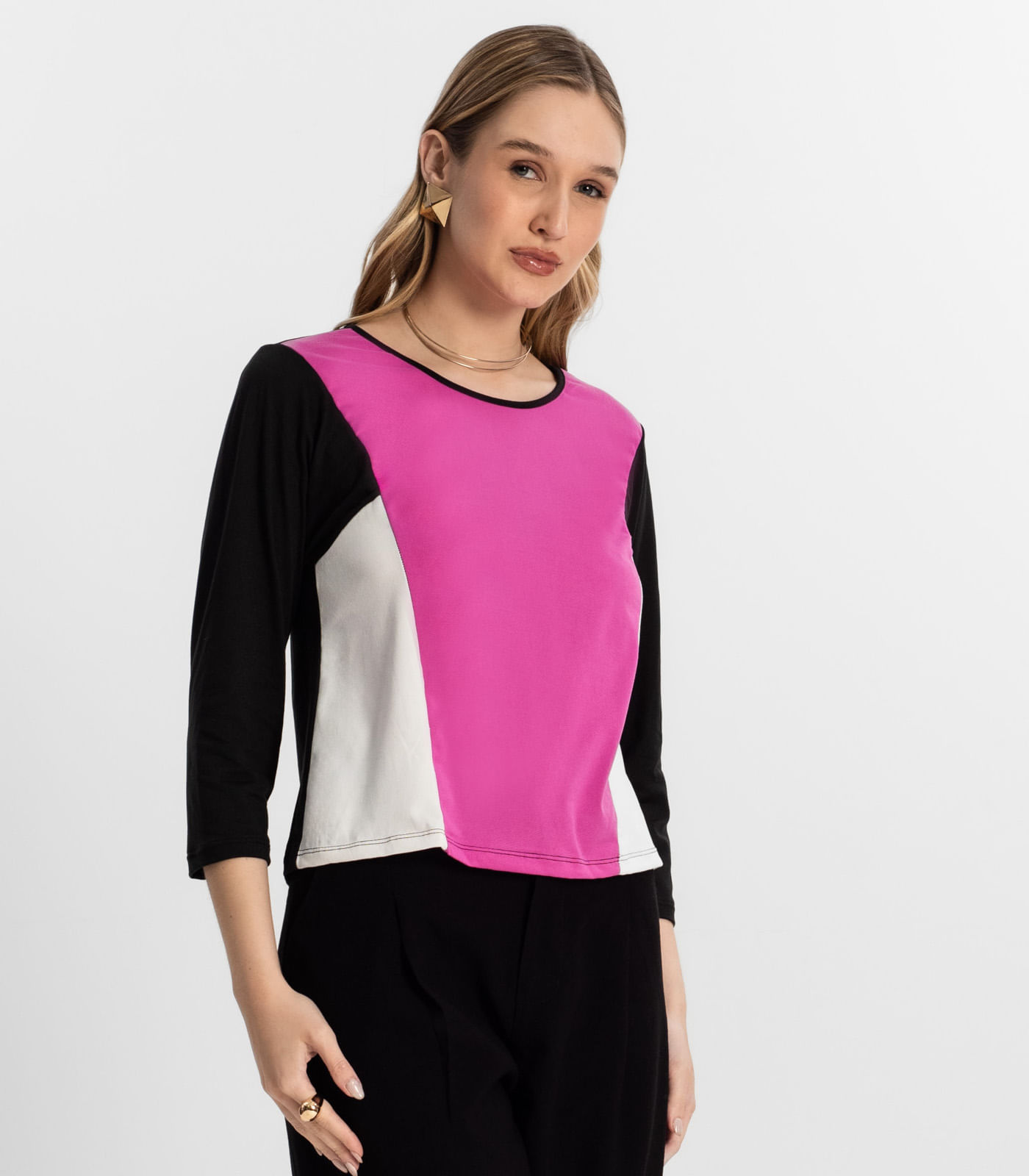 Blusa Manga 7/8 Rovitex Preto - Imagem 2