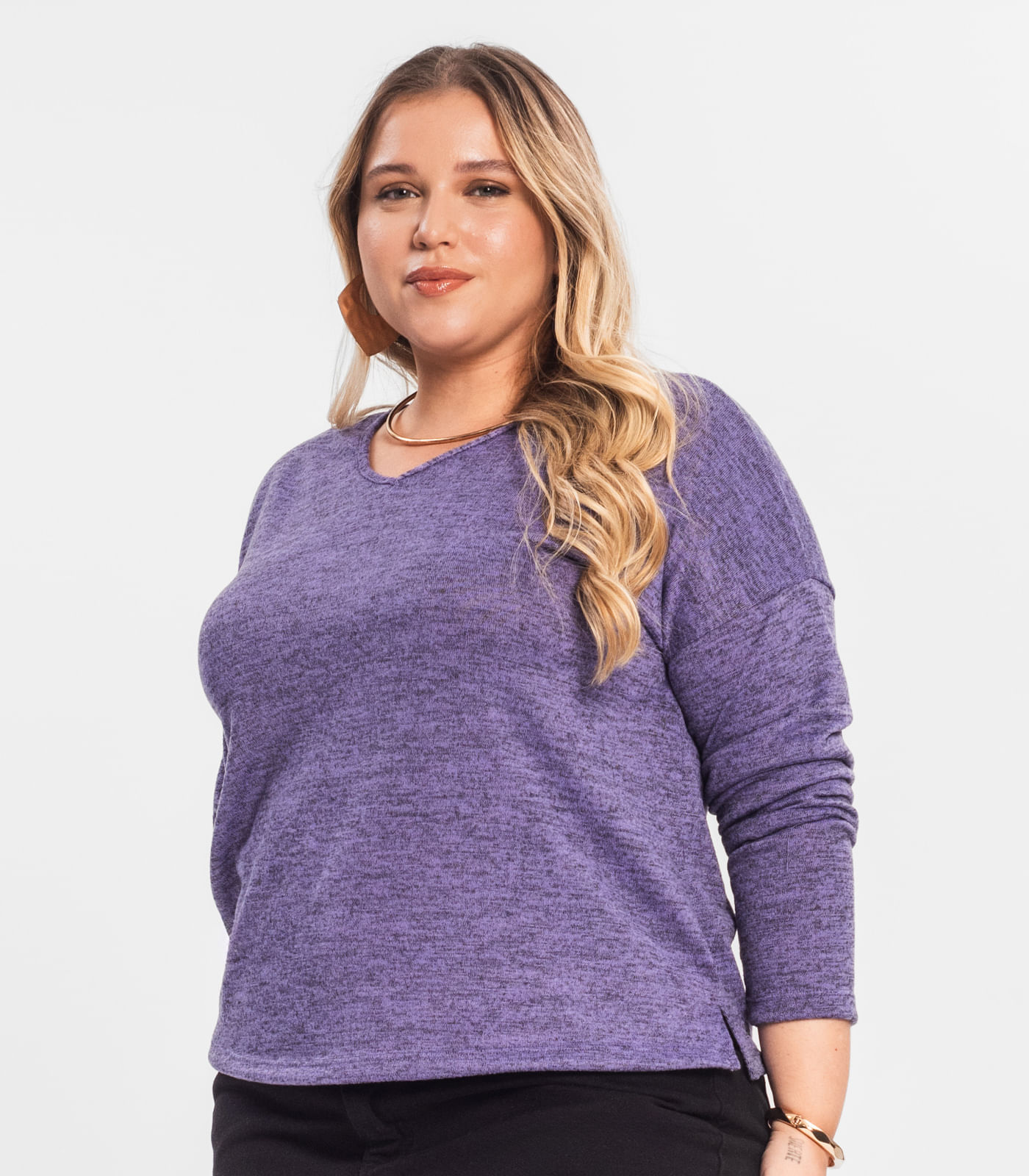Blusa Feminina Plus Infinita Cor Roxo - Imagem 2