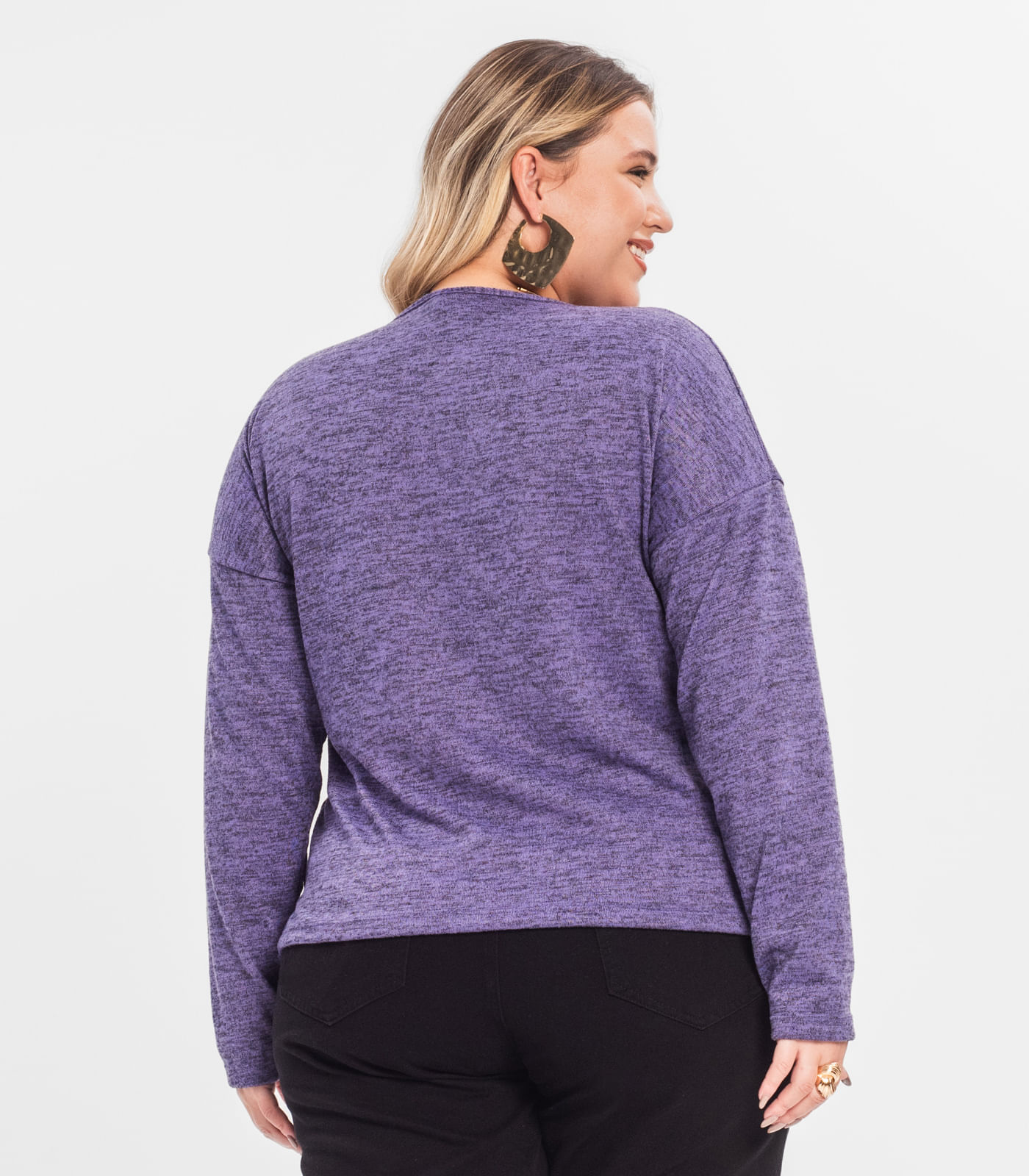 Blusa Feminina Plus Infinita Cor Roxo - Imagem 3
