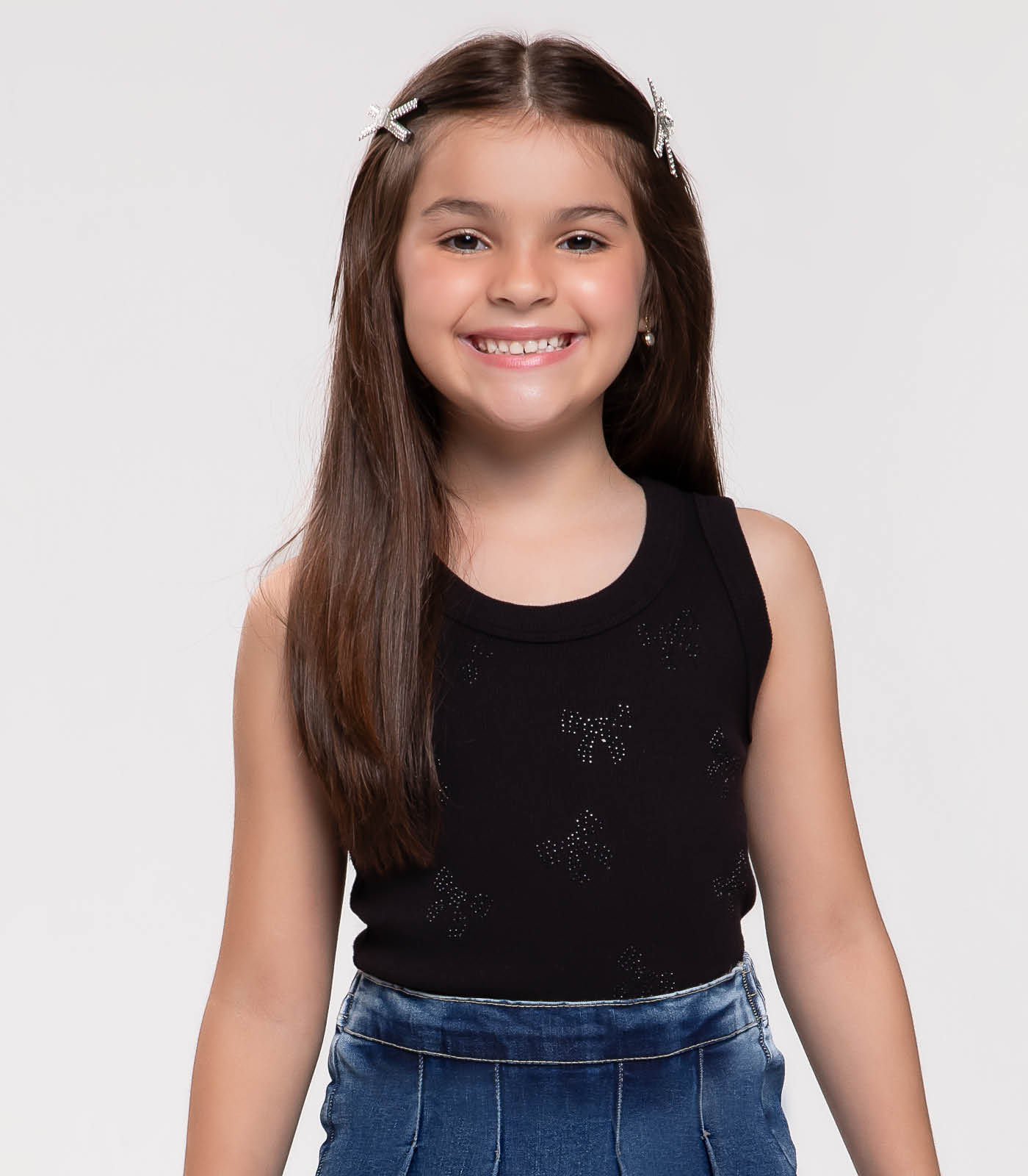 Regata Básica Infantil Feminina Trick Nick Preto - Imagem 2