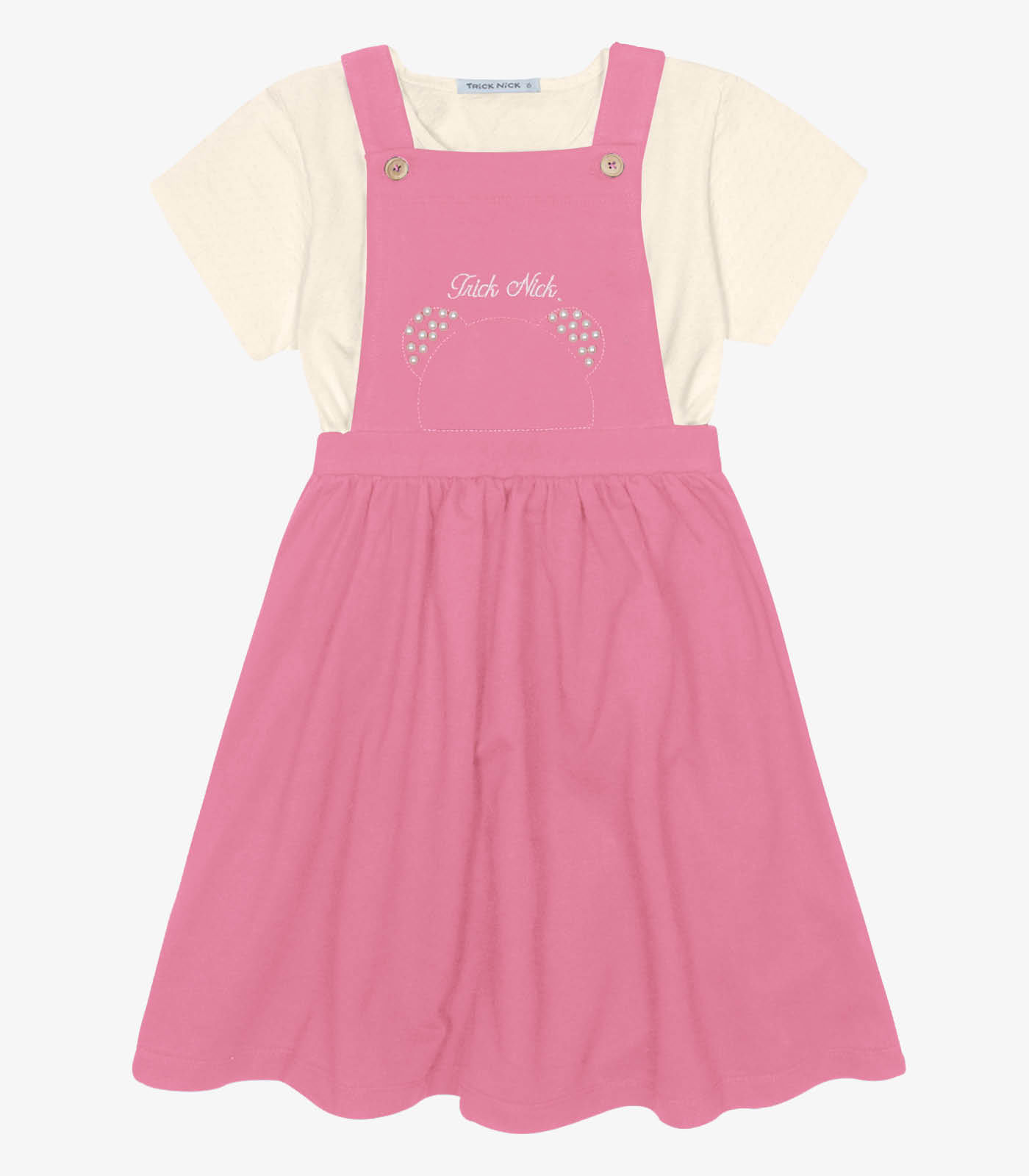 Conjunto Menina Blusa Com Salopete Trick Nick Rosa
