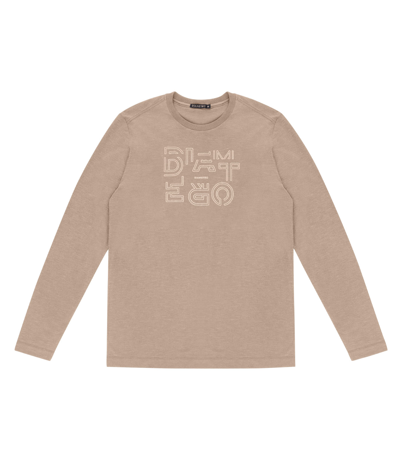 Camiseta Masculina Manga Longa Diametro Marrom - Imagem 5