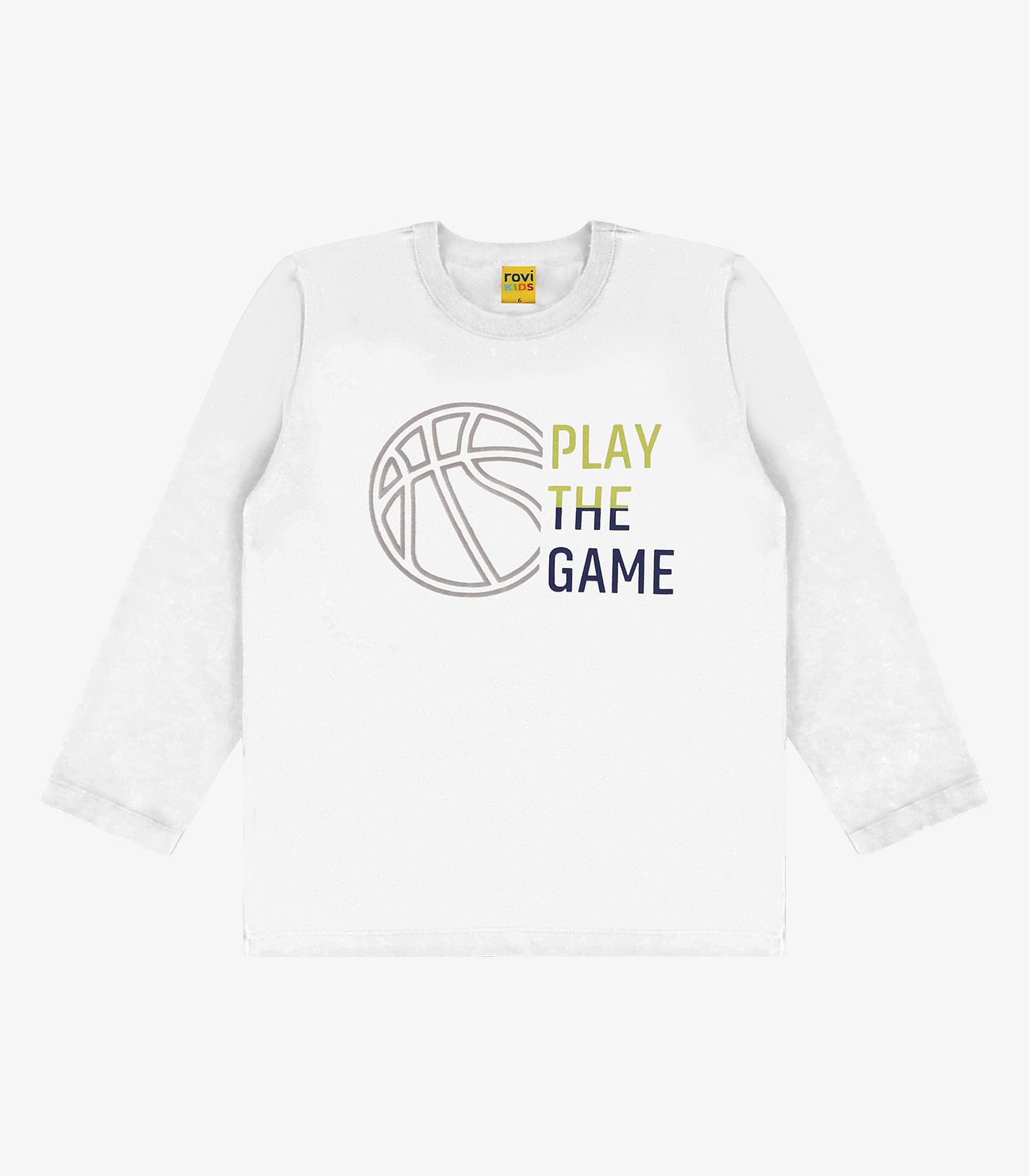 Camiseta Infantil Manga Longa Rovi Kids Branco