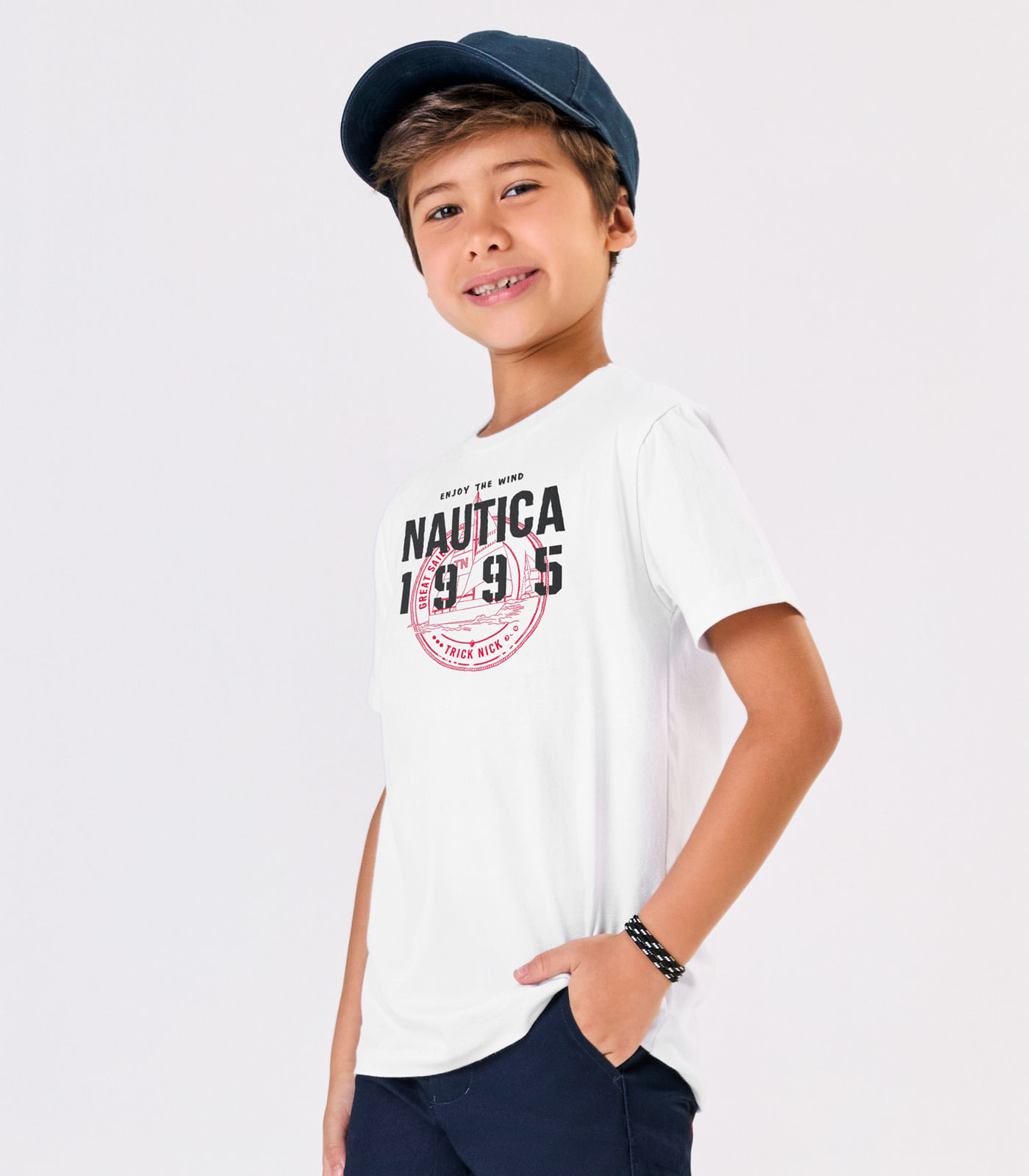 Conjunto Menino Camiseta Com Bermuda Trick Nick Branco - Imagem 2