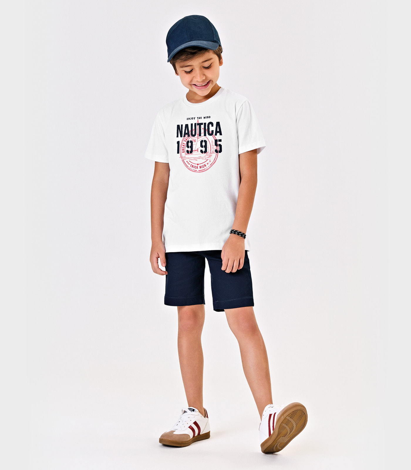Conjunto Menino Camiseta Com Bermuda Trick Nick Branco - Imagem 5