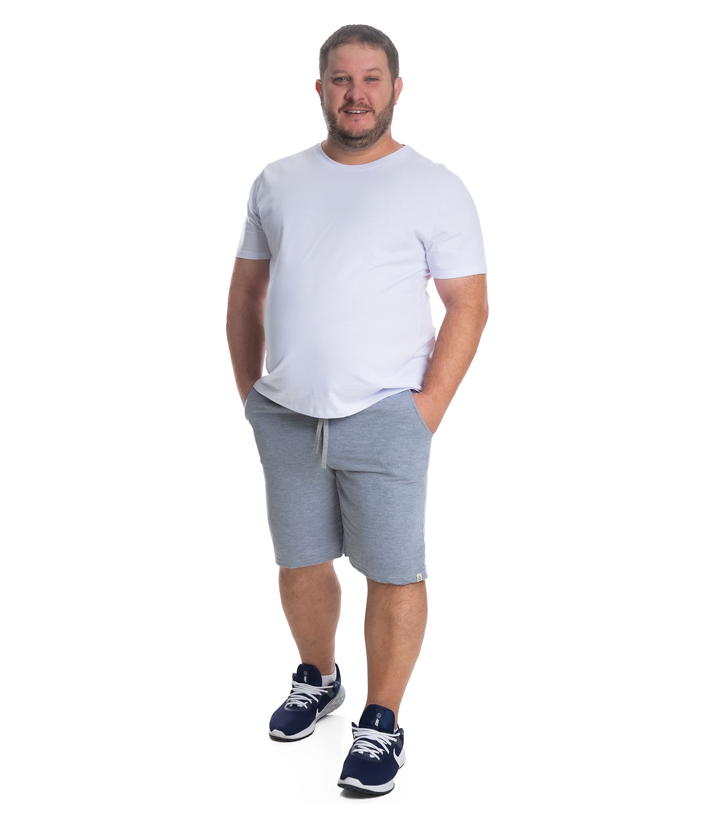 Bermuda Masculina Moletom Plus Size Select Cinza - Imagem 3