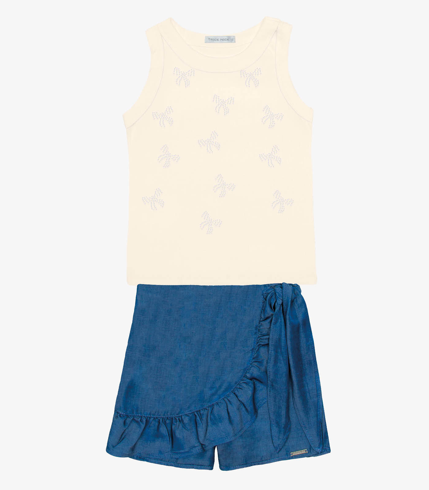 Conjunto Regata Com Shorts Saia Trick Nick Azul - Imagem 6