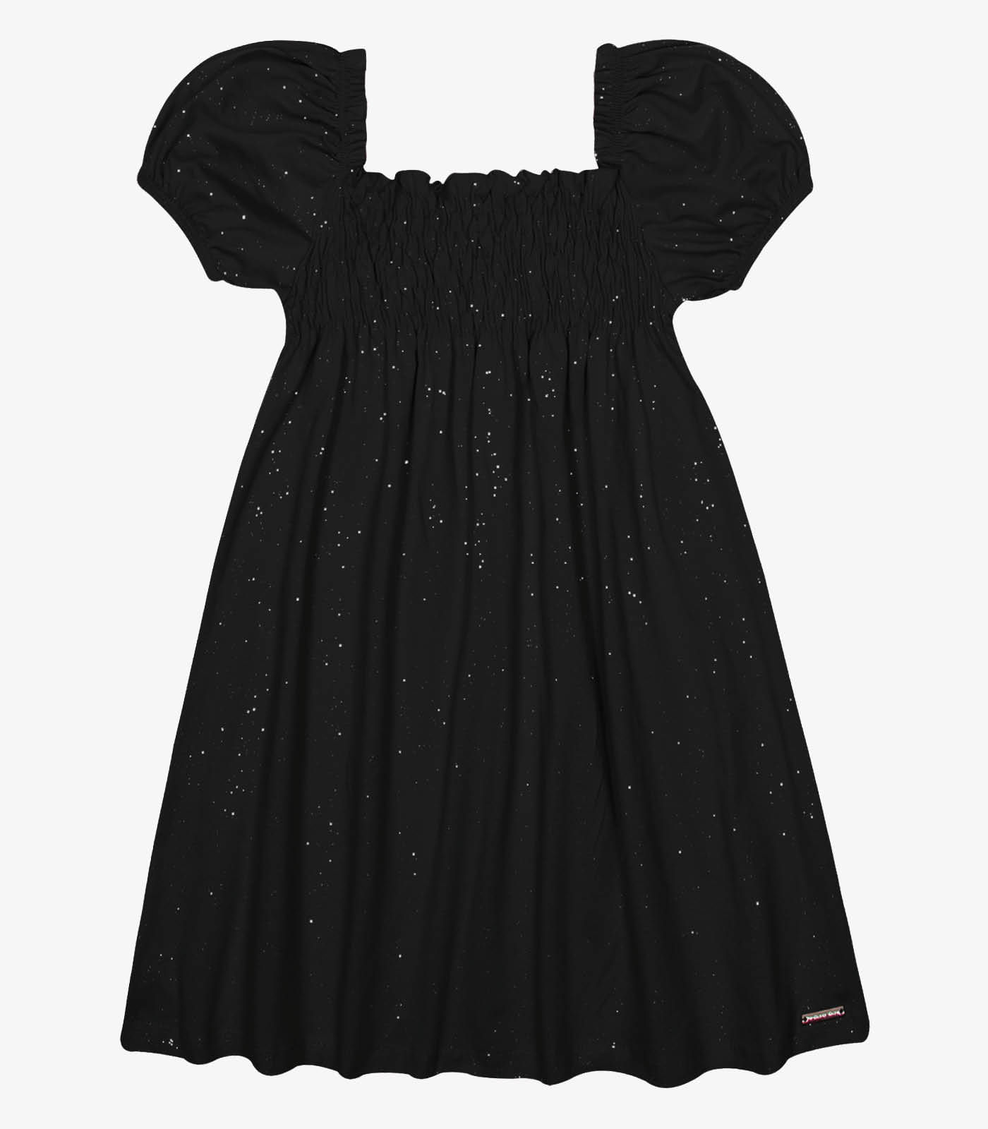 Vestido Curto Lastex Cotton Glitter Trick Nick Preto