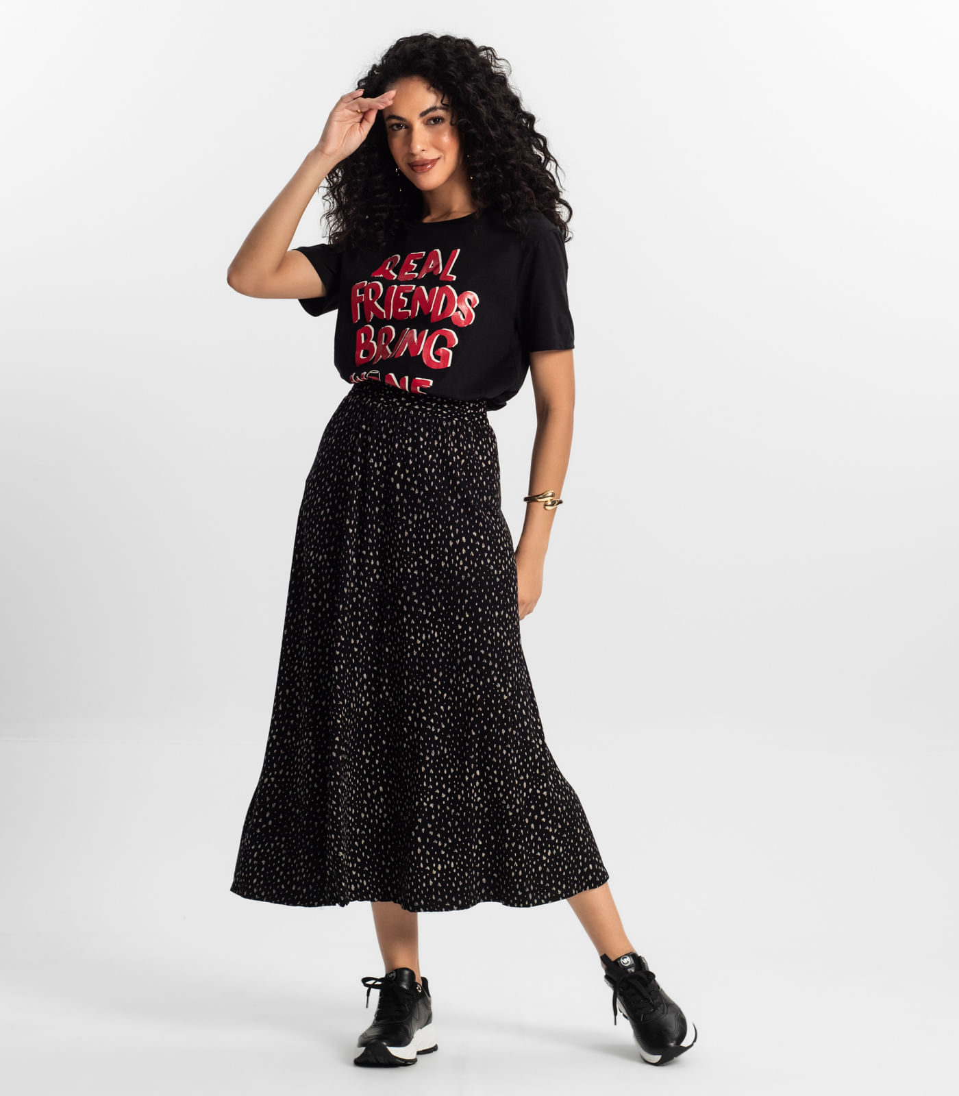 Saia Midi Feminina Rovitex Preto