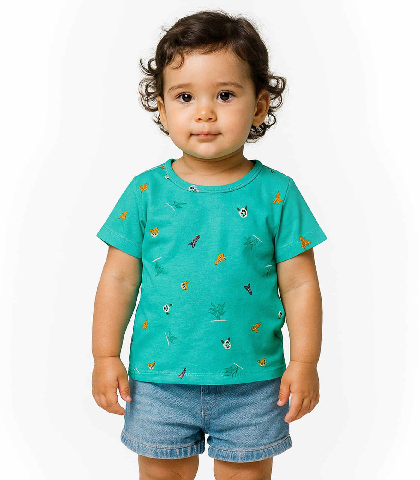 Camiseta Infantil Masculina Animais Infinita Cor Verde