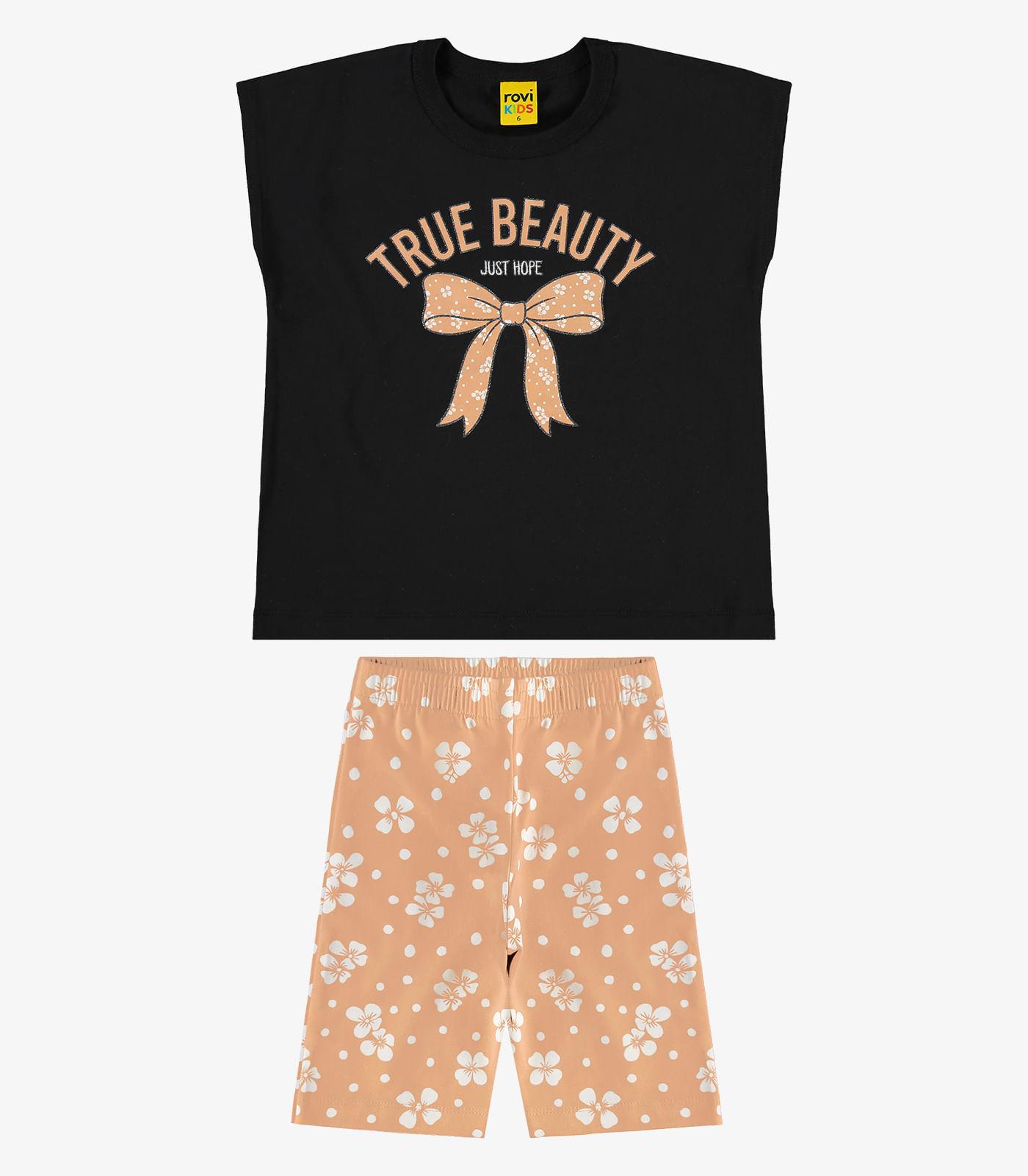 Conjunto Infantil Blusa Com Shorts Rovi Kids Preto