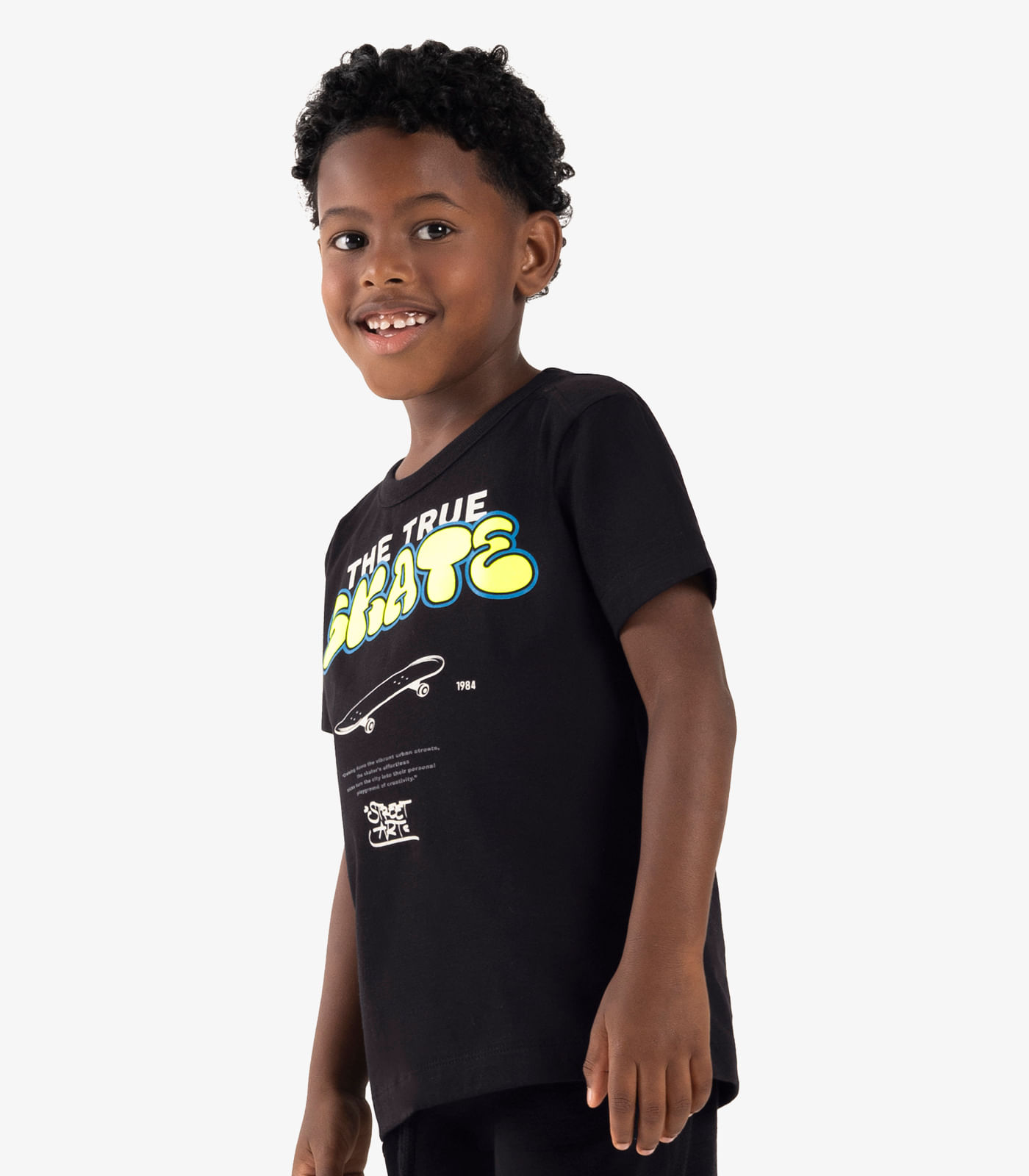 Camiseta Infantil Meia Malha Rovi Kids Preto - Imagem 2