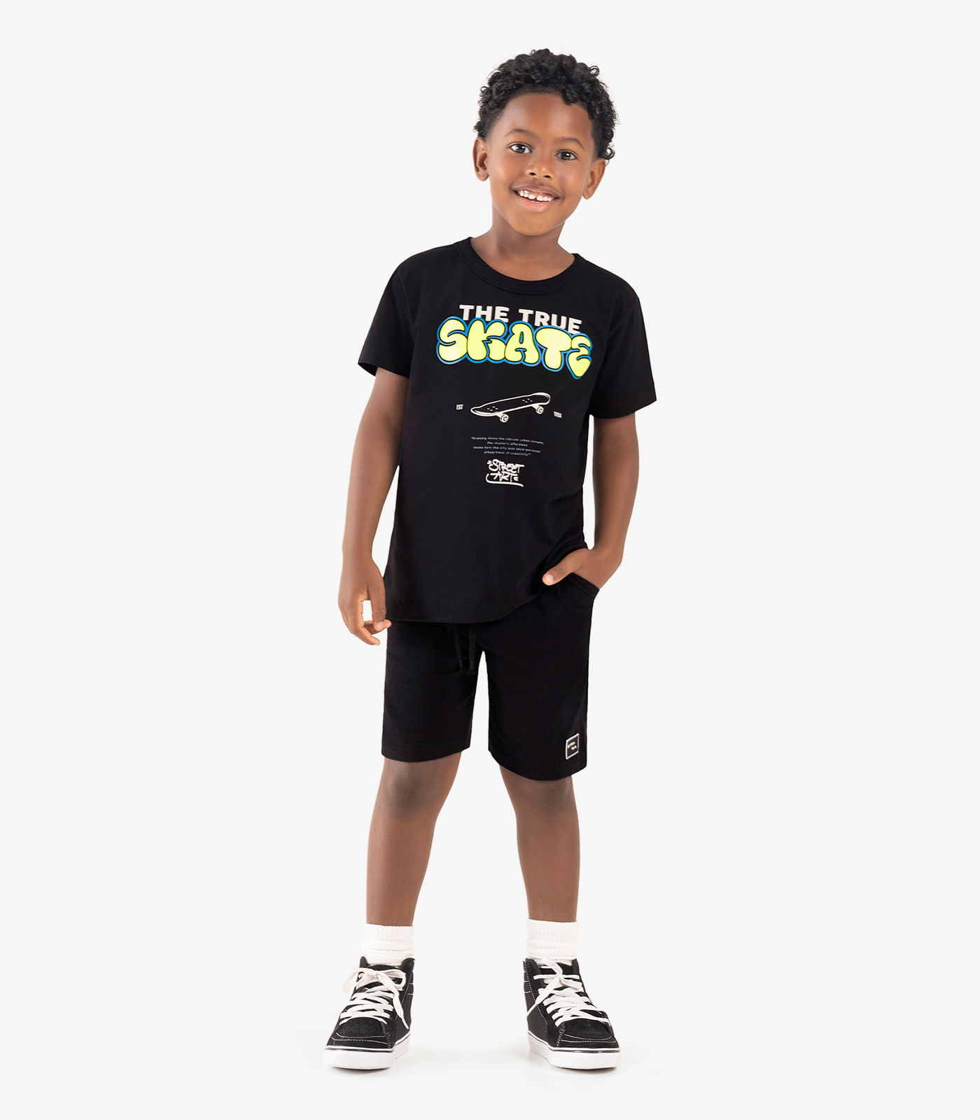 Camiseta Infantil Meia Malha Rovi Kids Preto - Imagem 4