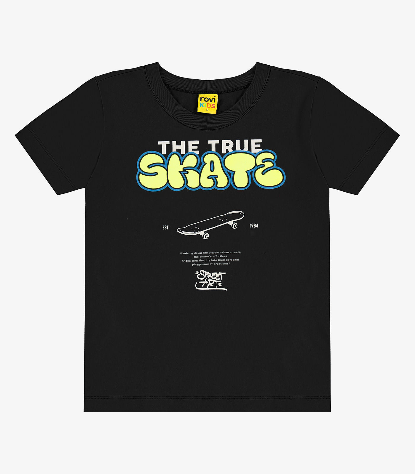 Camiseta Infantil Meia Malha Rovi Kids Preto - Imagem 5