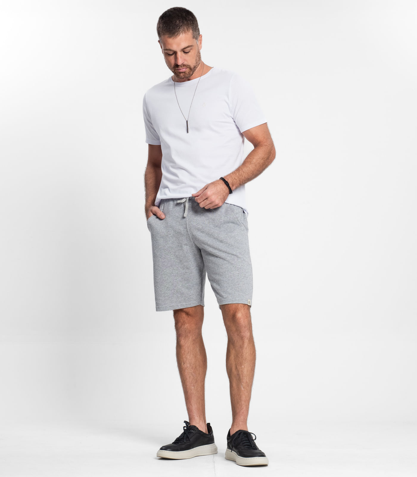 Bermuda Moletom Masculina Select Cinza - Imagem 4