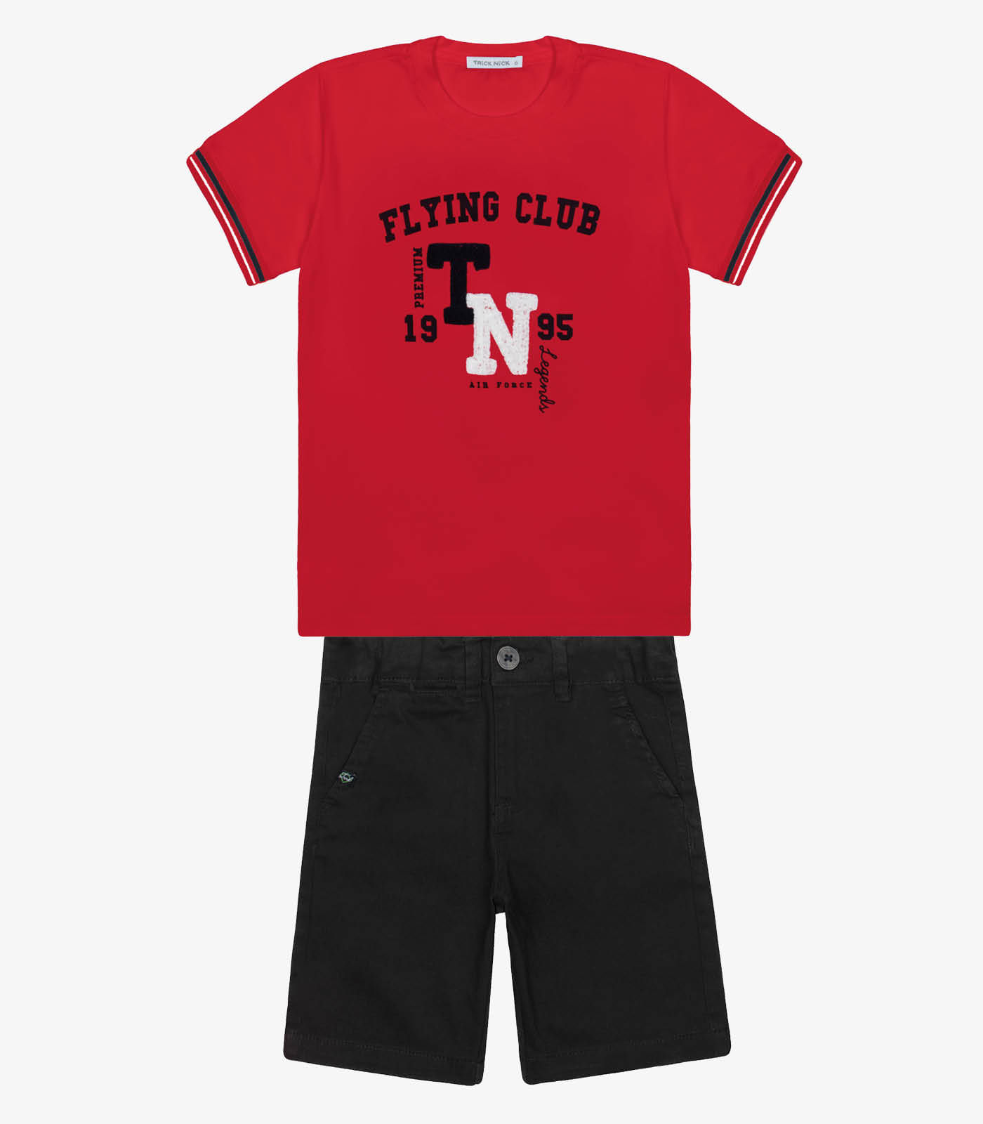 Conjunto Infantil Camiseta Com Bermuda Trick Nick Vermelho