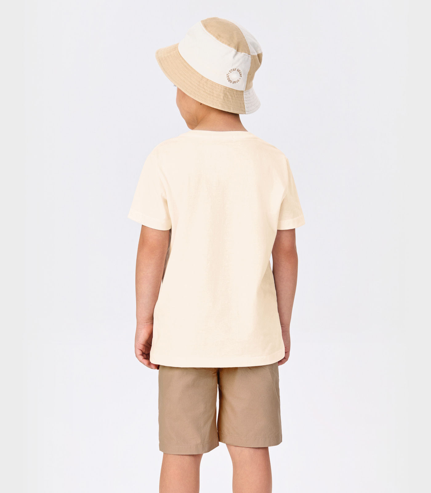 Conjunto Infantil Camiseta Com Bermuda Trick Nick Bege - Imagem 4