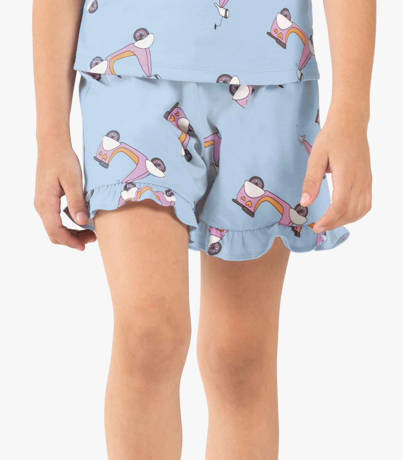 Pijama Infantil Menina Meia Malha Rovi Kids Azul - Imagem 3