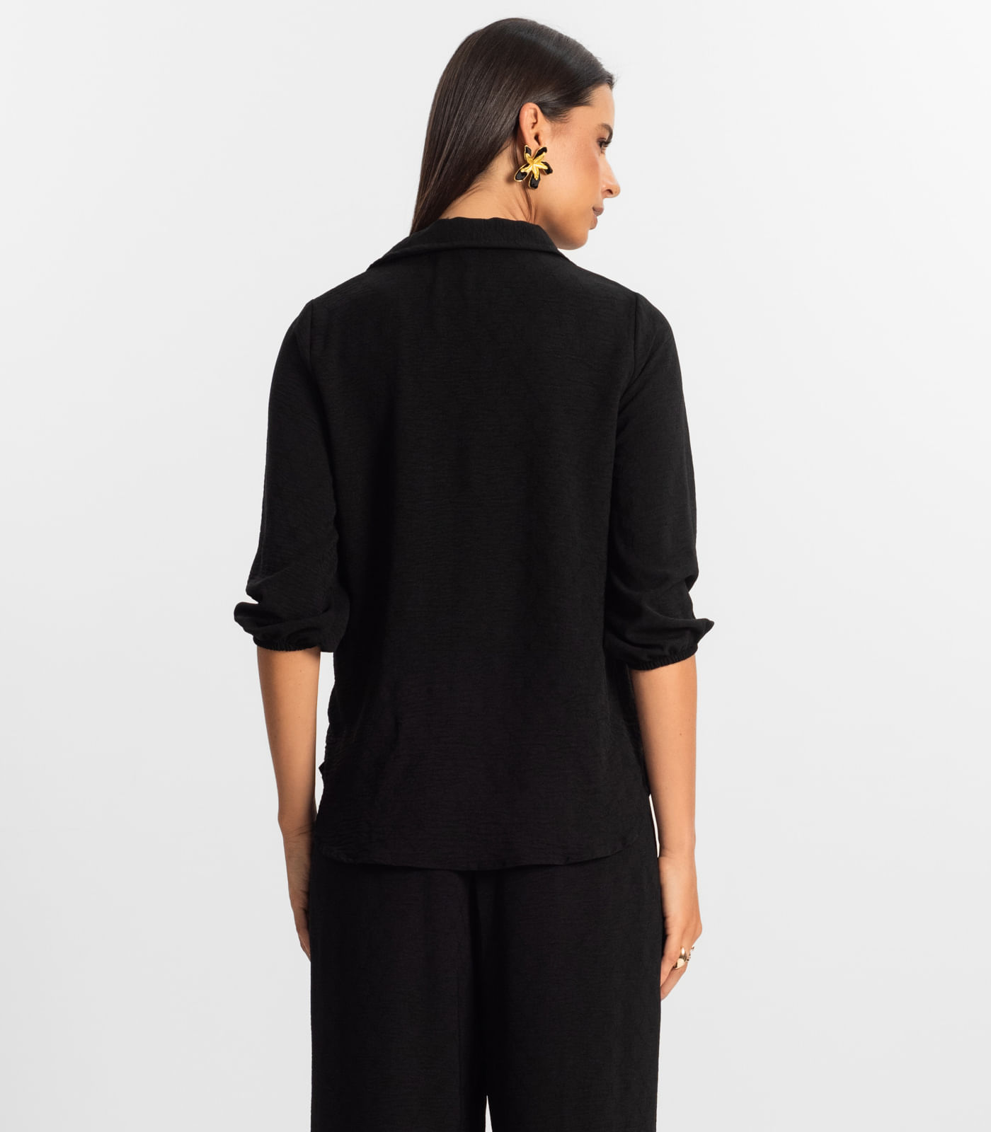 Camisa 3/4 Feminina Rovitex Preto - Imagem 3