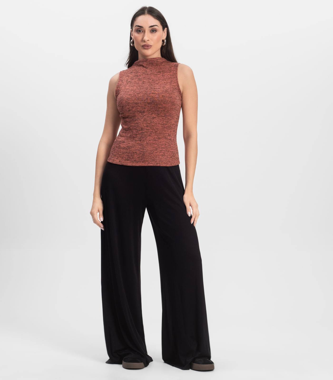 Regata Feminina com Gola Infinita Cor Laranja - Imagem 4