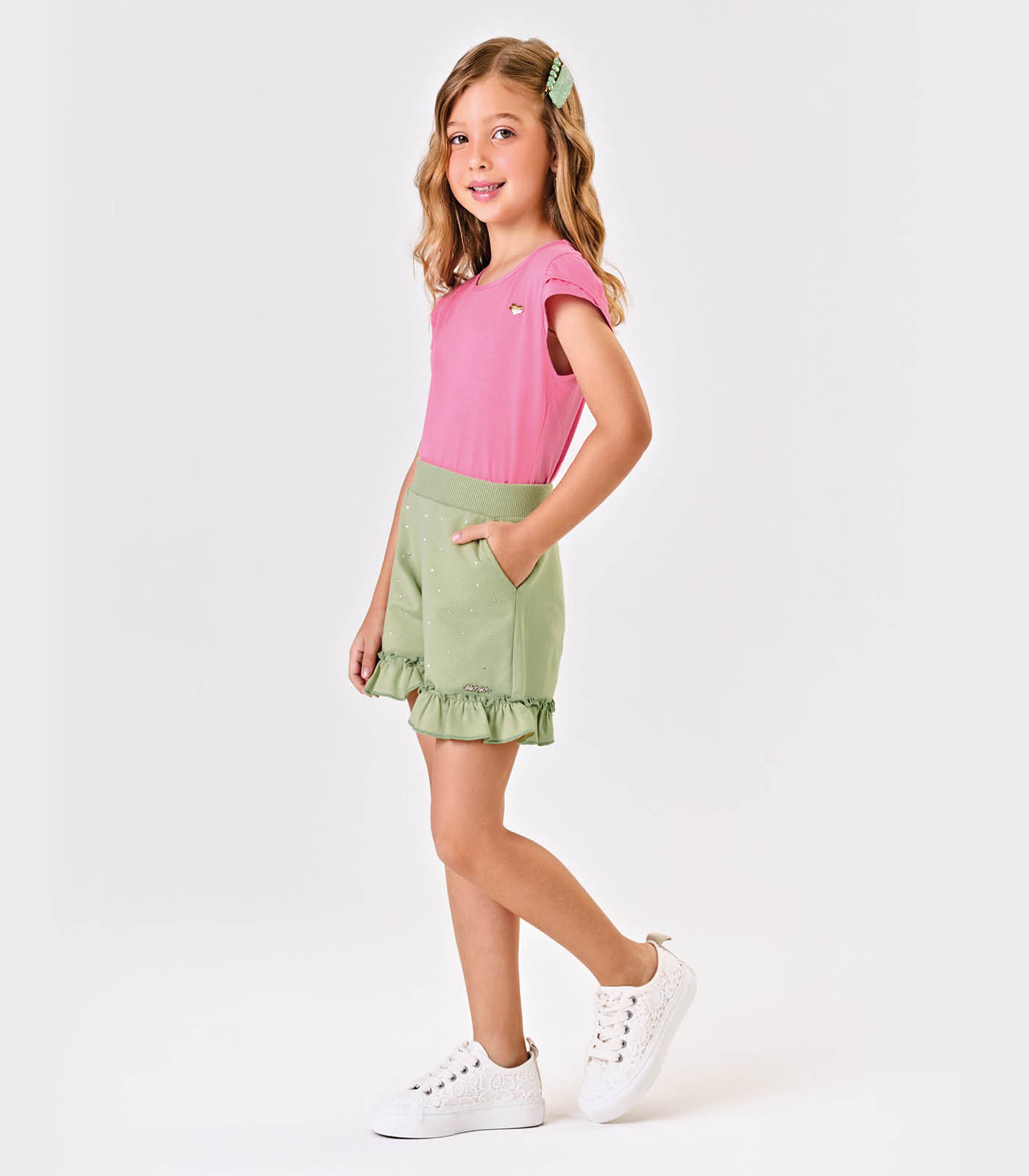 Shorts Infantil Moletinho Trick Nick Verde