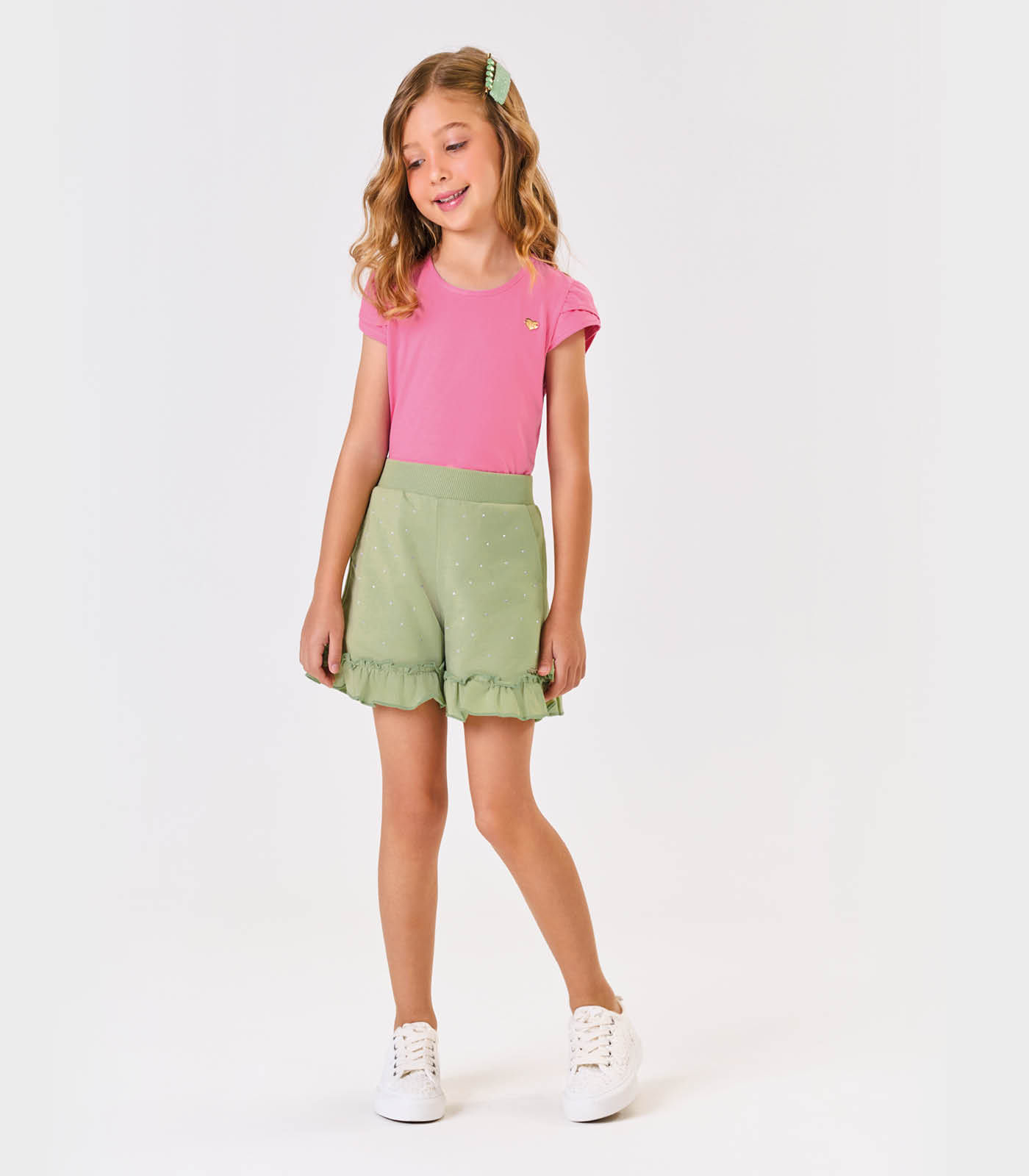 Shorts Infantil Moletinho Trick Nick Verde - Imagem 4