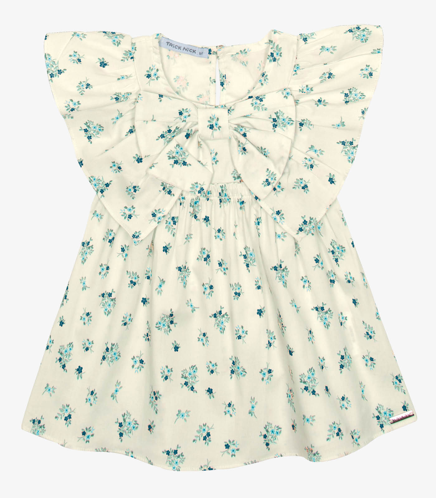 Vestido Infantil Popeline Com Laço Trick Nick Bege