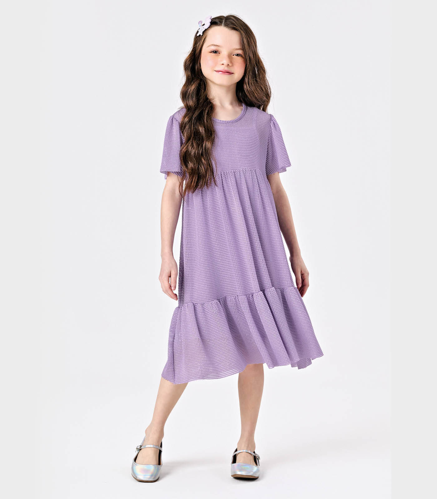 Vestido Midi Com Sobreposicao Trick Nick Roxo