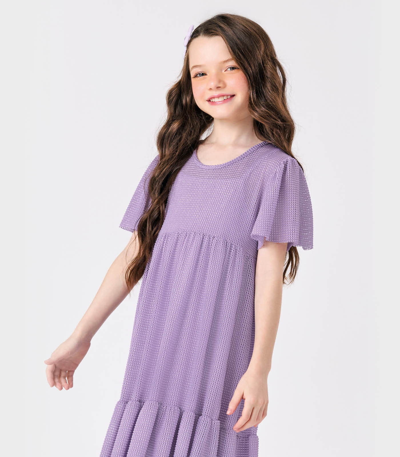 Vestido Midi Com Sobreposicao Trick Nick Roxo - Imagem 2