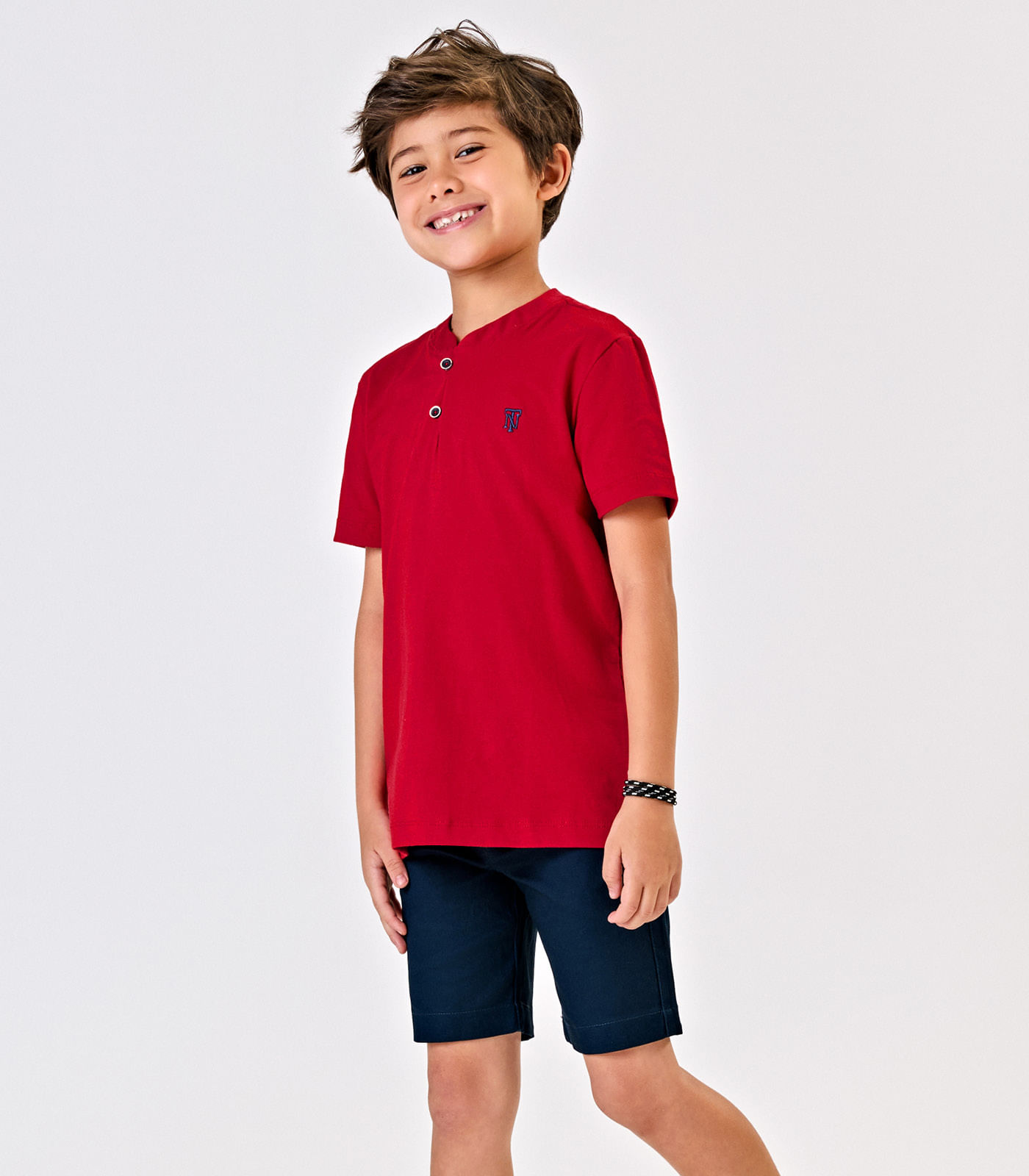 Conjunto Infantil Camiseta Com Bermuda Trick Nick Vermelho