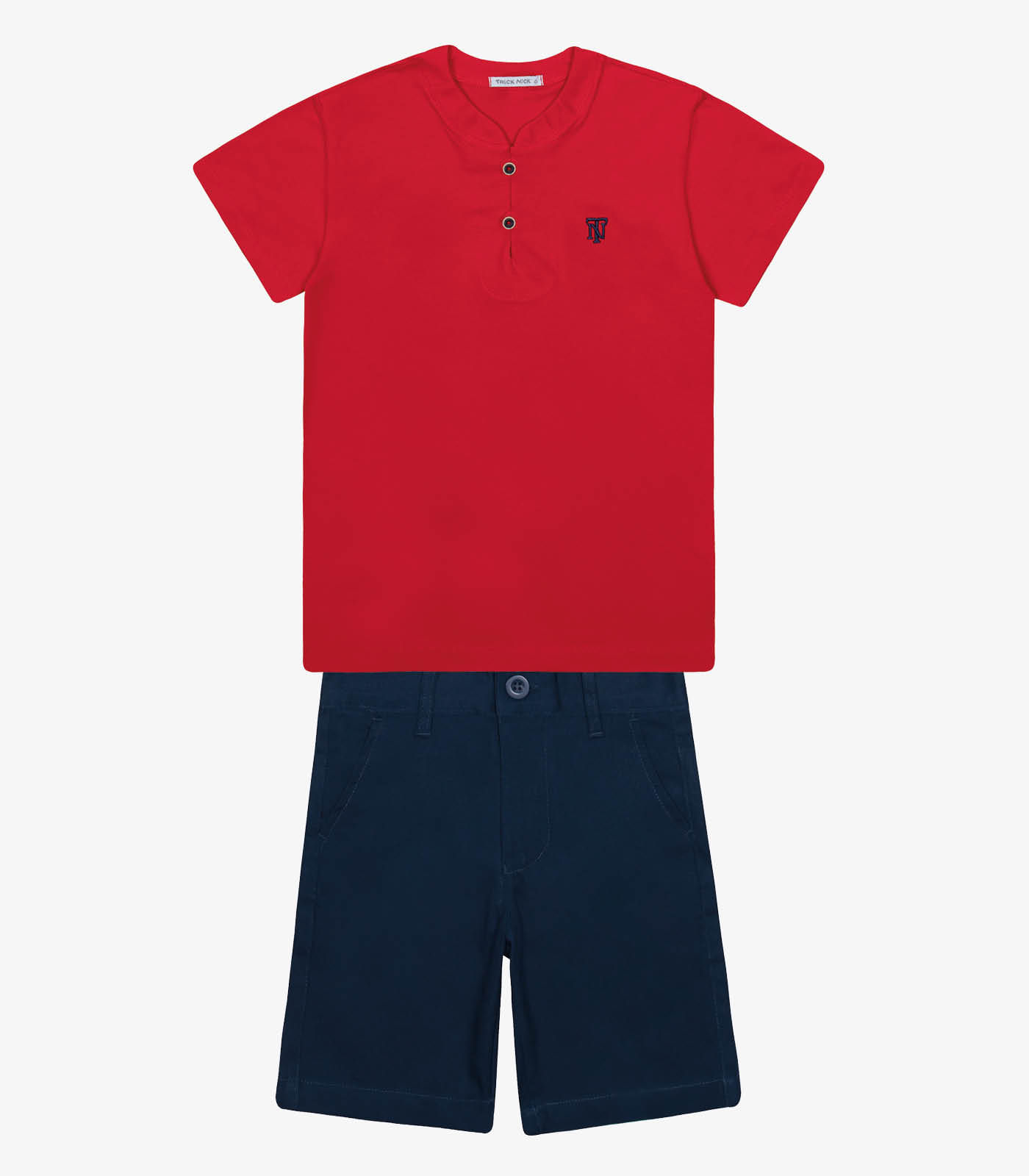 Conjunto Infantil Camiseta Com Bermuda Trick Nick Vermelho - Imagem 6