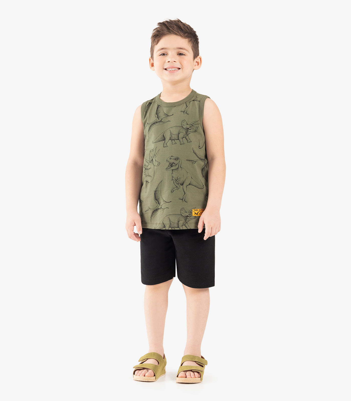 Machão Infantil Masculino Meia Malha Rovi Kids Bege - Imagem 4