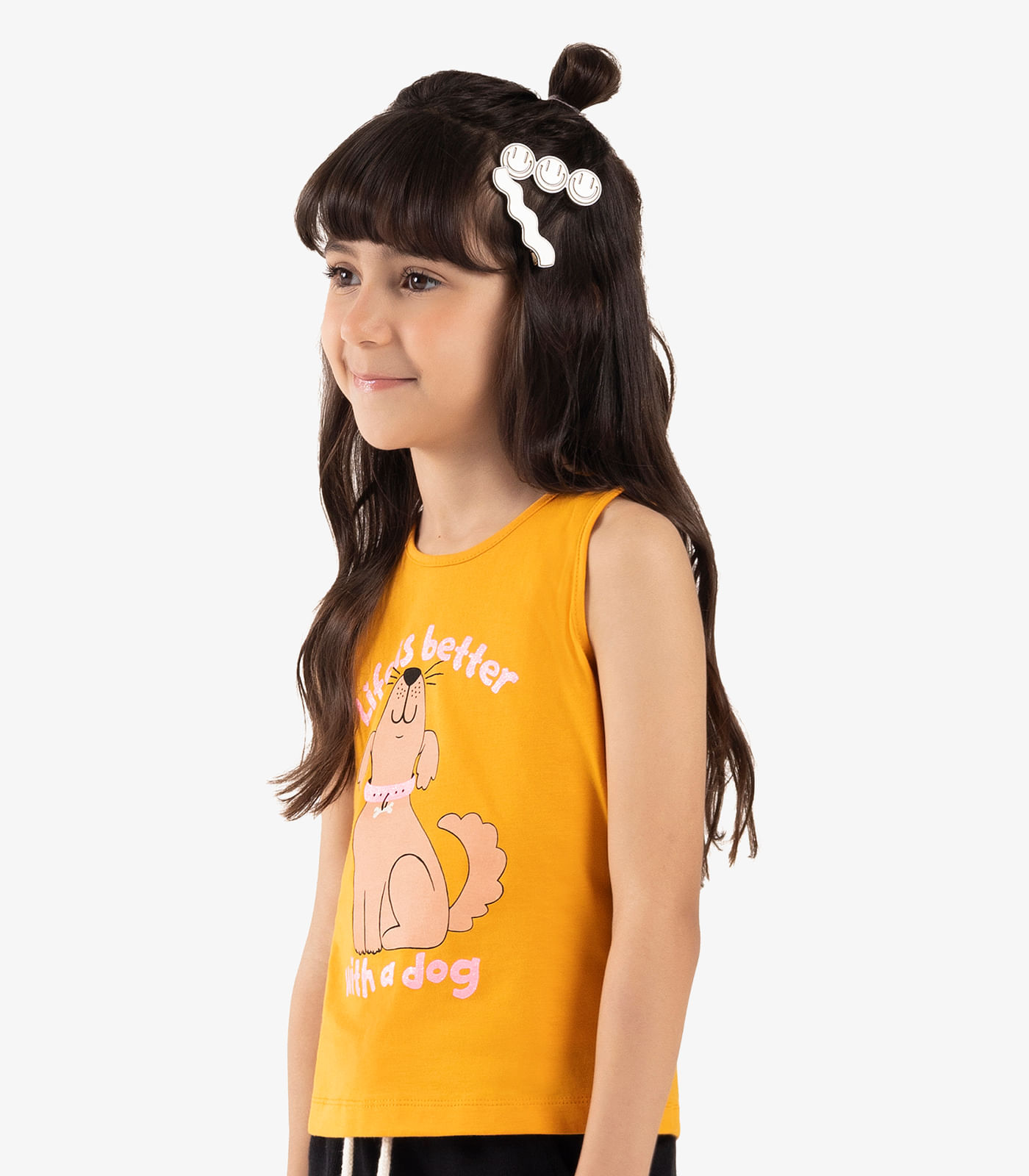 Regata Infantil Meia Malha Rovi Kids Amarelo - Imagem 2