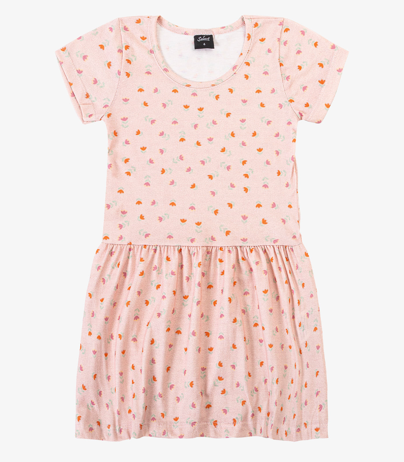 Vestido Infantil Meia Malha Select Rosa - Imagem 3