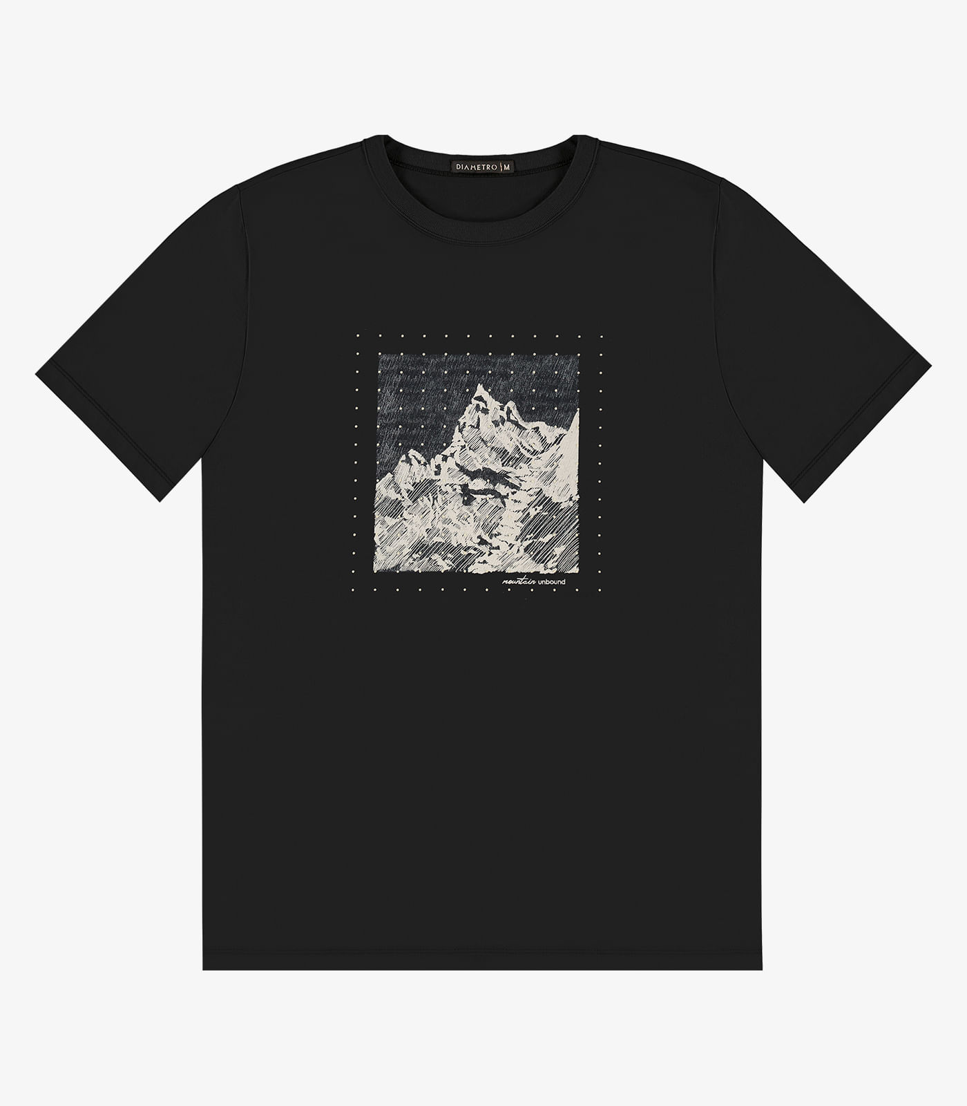 Camiseta Masculina em Meia Malha Diametro Preto