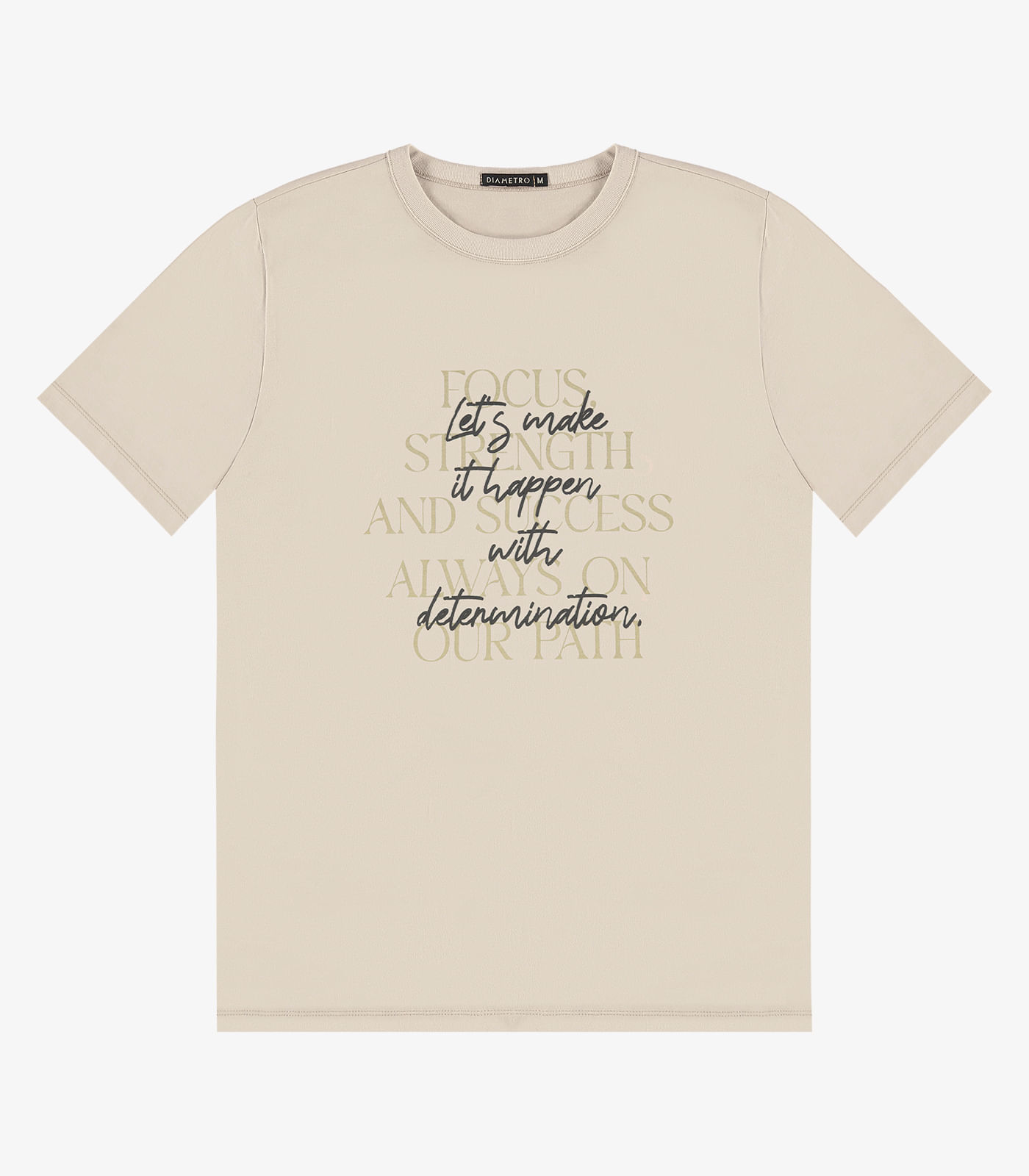 Camiseta Masculina em Meia Malha Diametro Bege