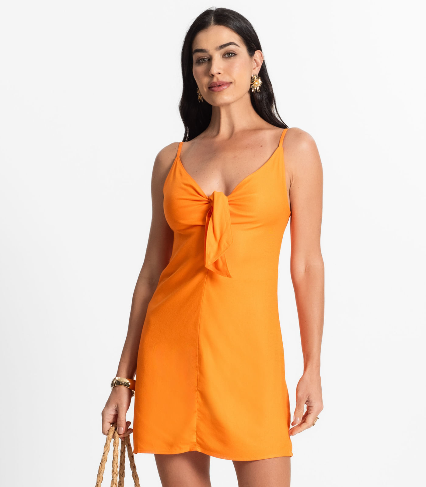 Vestido Feminino Alcinha com Amarração Select Laranja