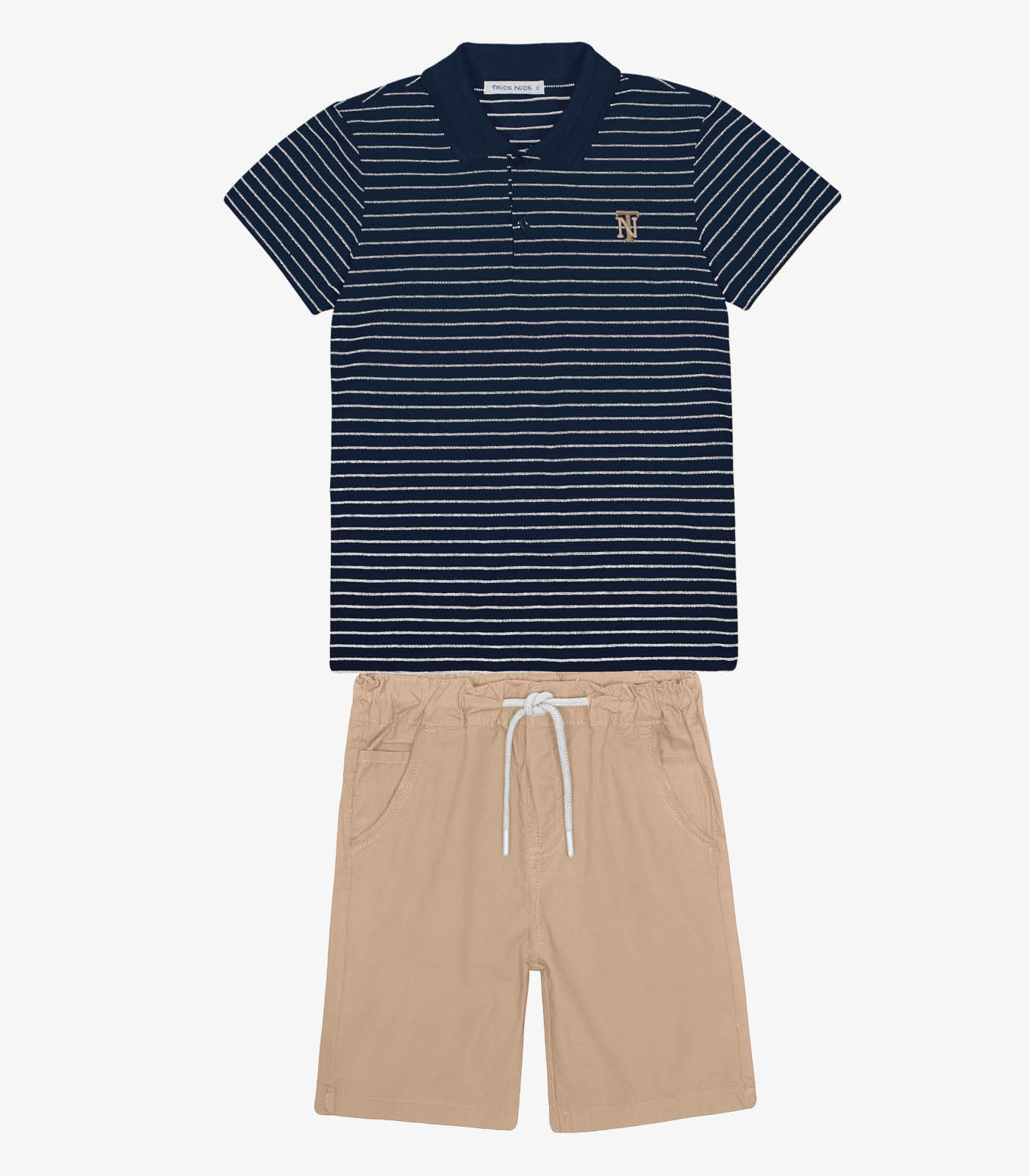 Conjunto Infantil Polo Com Bermuda Trick Nick Azul