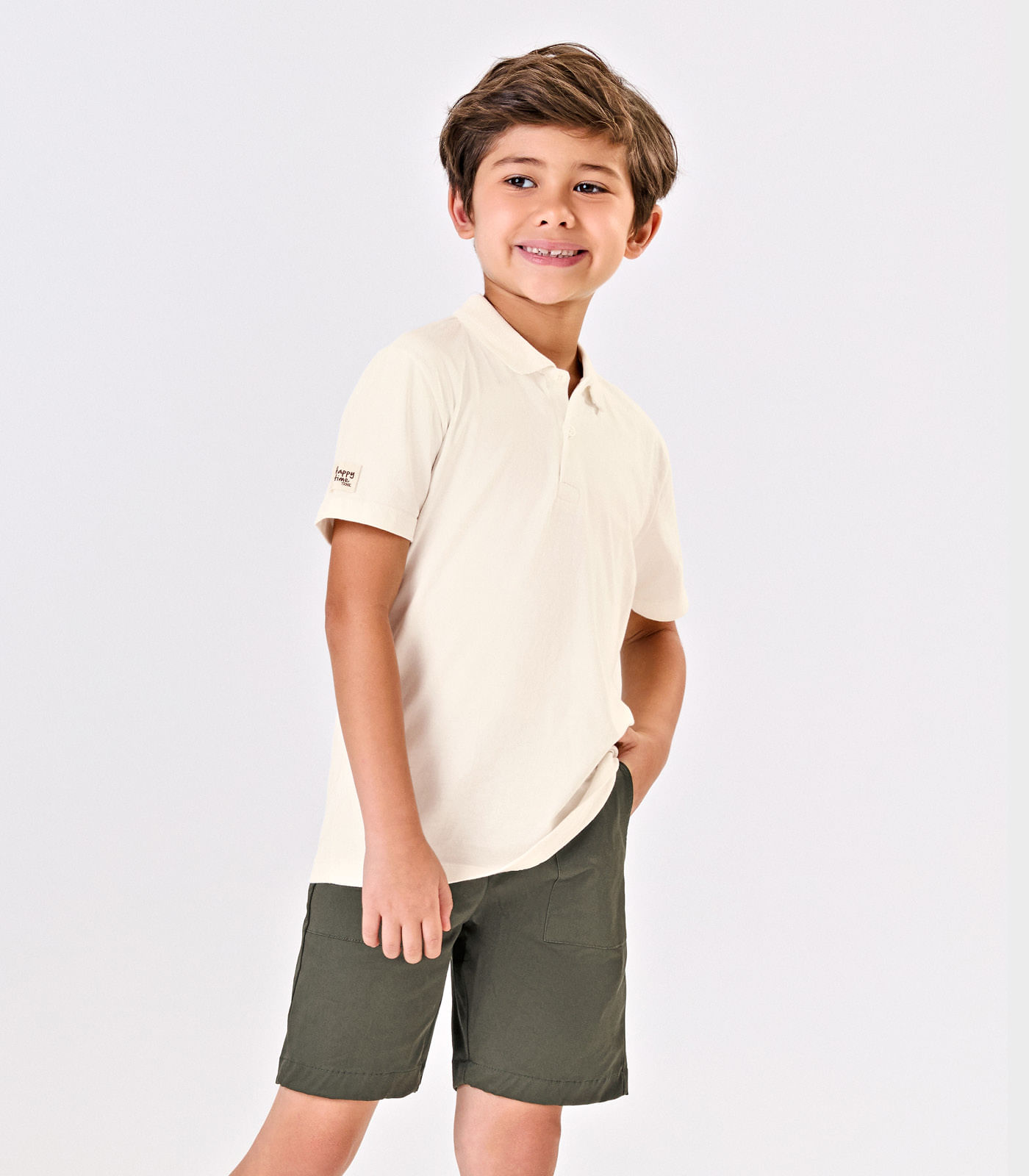 Polo Infantil Cotton Leve Trick Nick Bege
