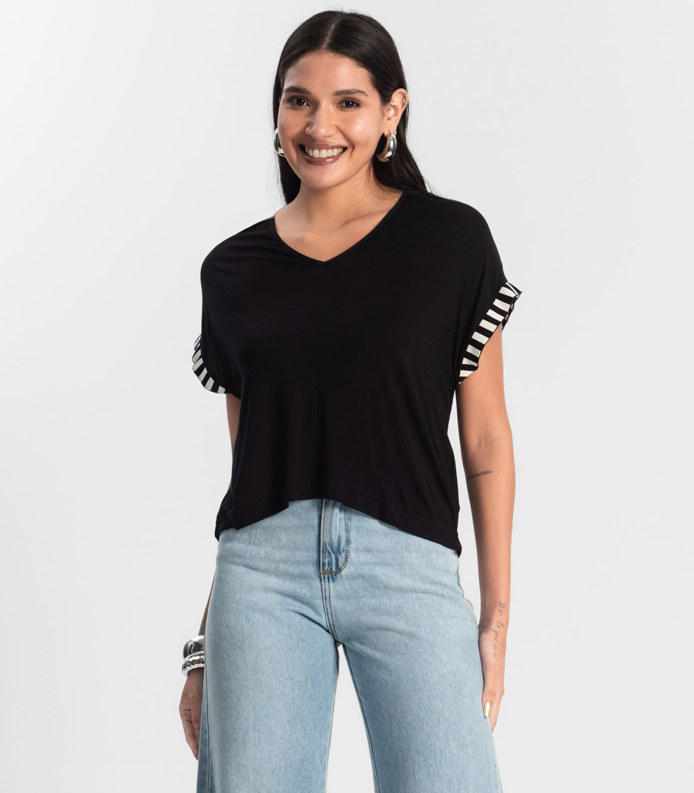 Blusa Feminina Viscotorcion Rovitex Preto