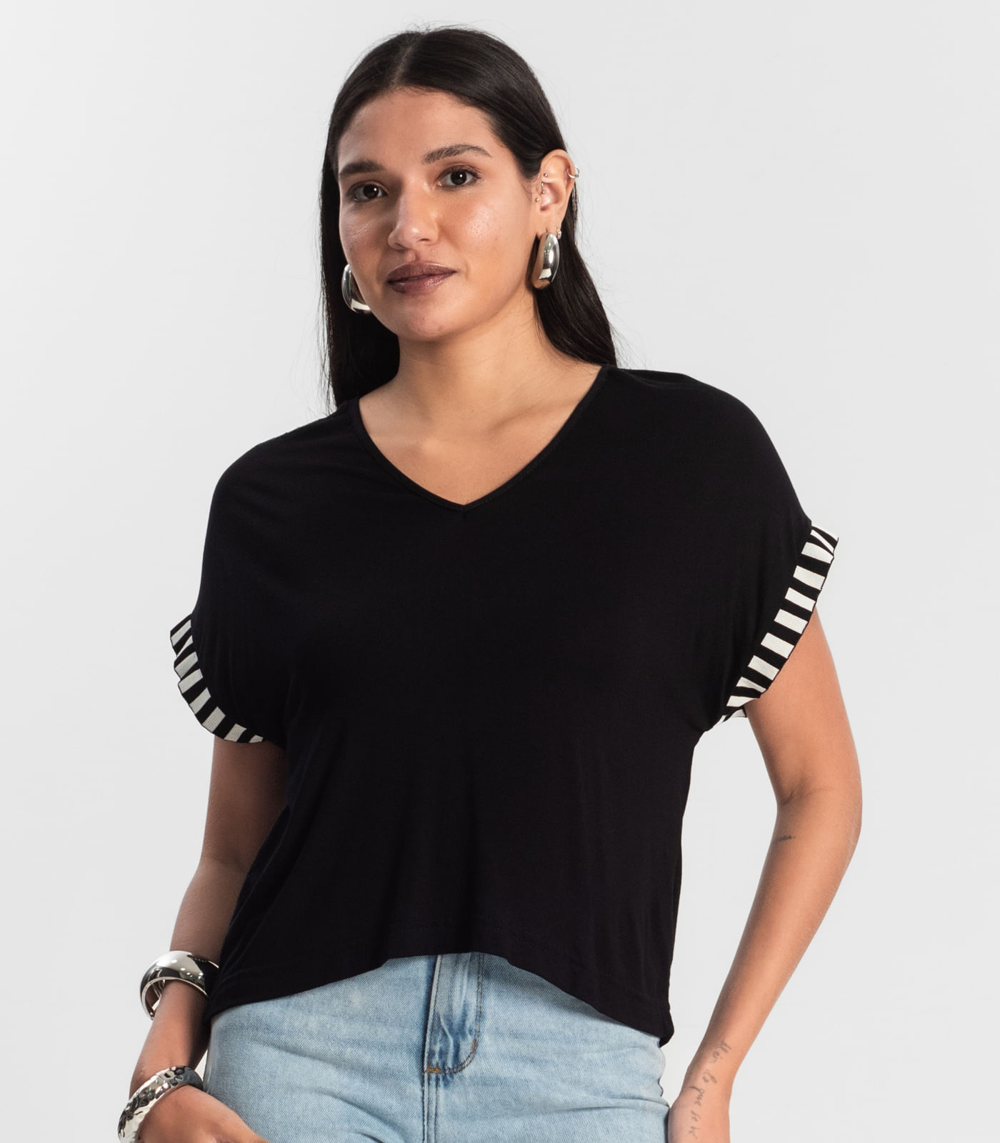 Blusa Feminina Viscotorcion Rovitex Preto - Imagem 2