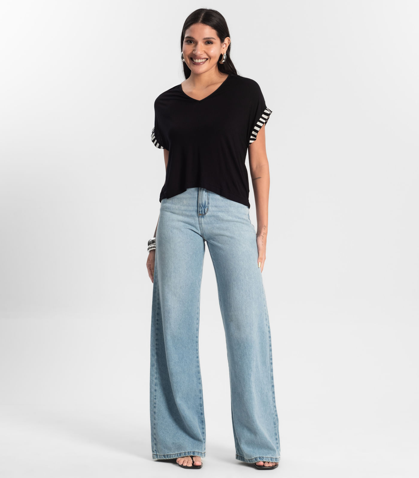 Blusa Feminina Viscotorcion Rovitex Preto - Imagem 4