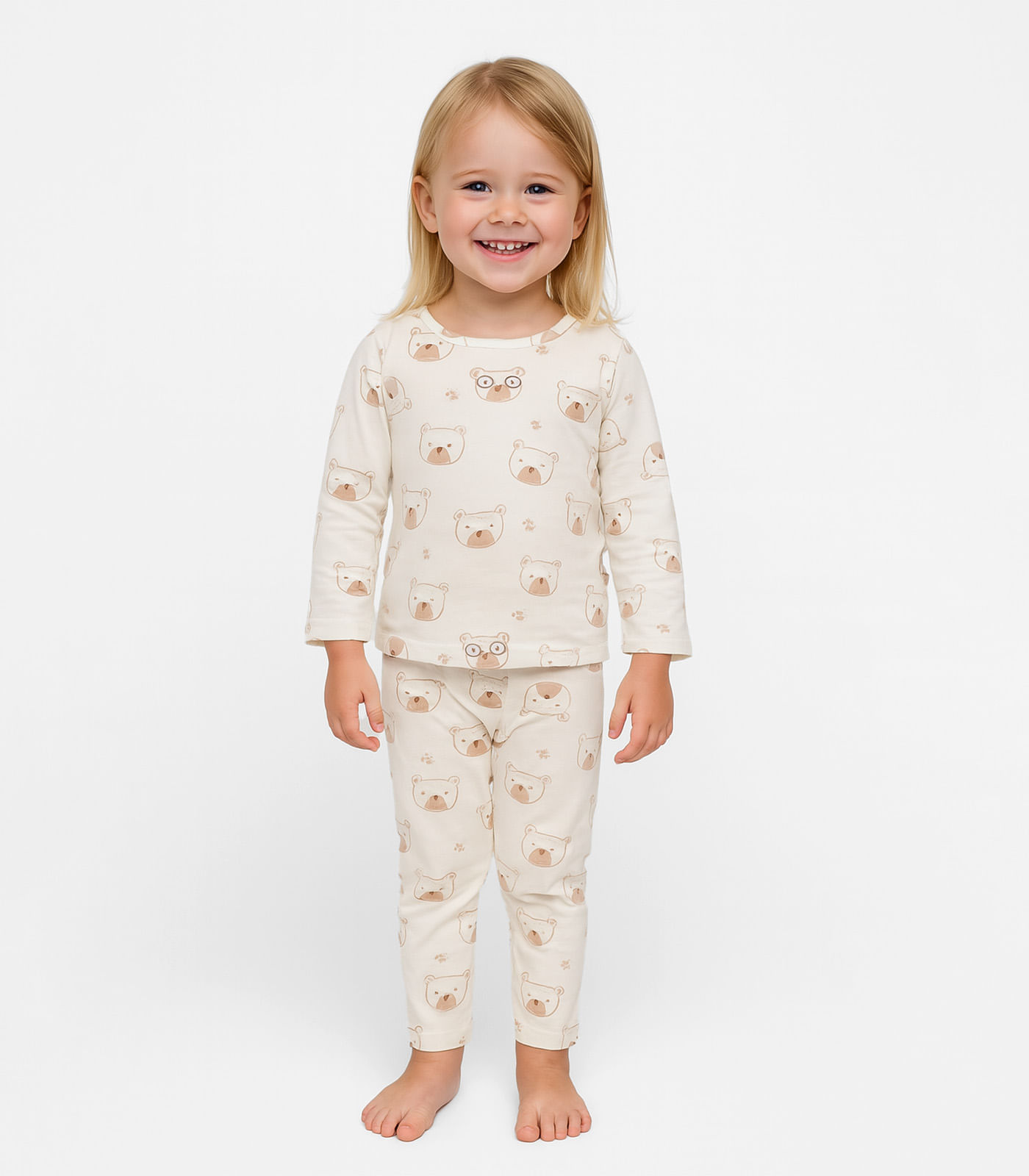 Pijama Infantil Estampado Select Bege