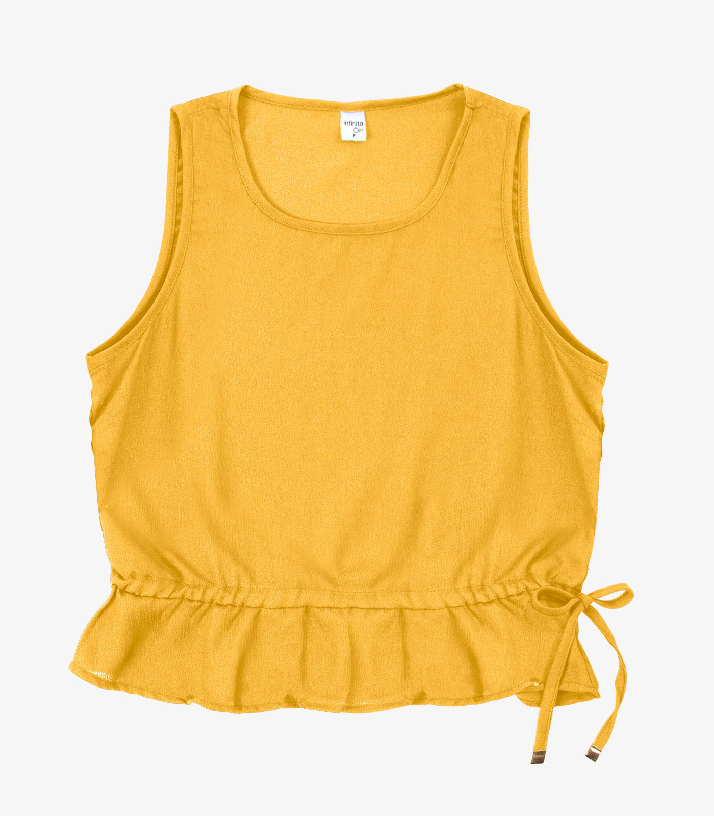 Regata Feminina em Crepe Infinita Cor Amarelo - Imagem 5