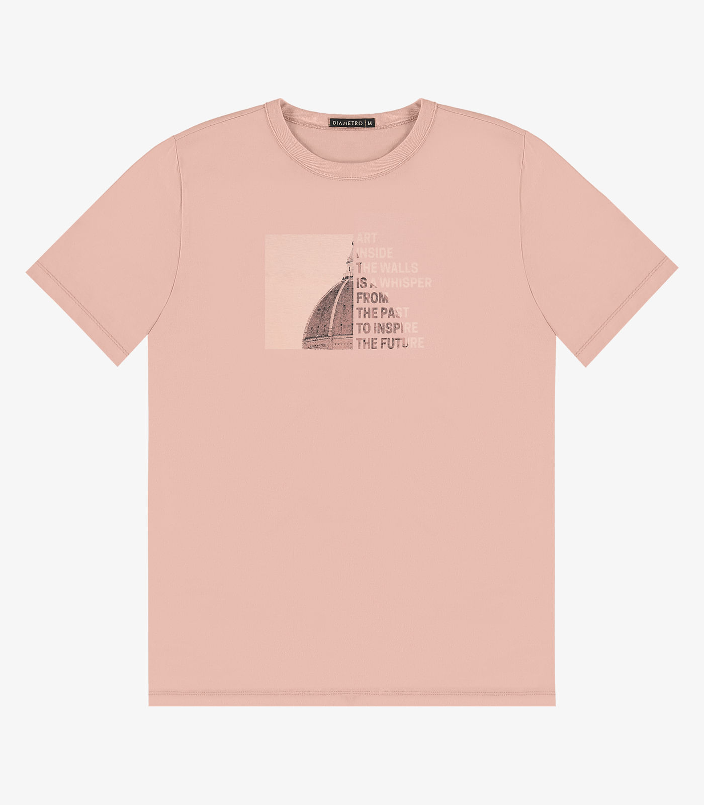 Camiseta Masculina em Meia Malha Diametro Rosa