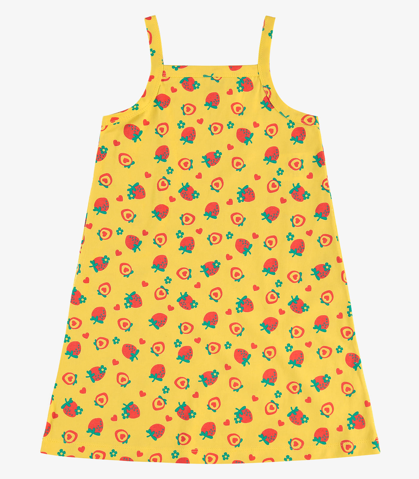Vestido de alça infantil em Meia Malha Rovi Kids Amarelo