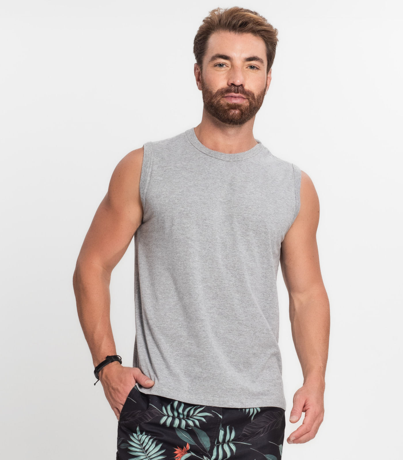 Regata Masculina Básica Rovitex Cinza - Imagem 2