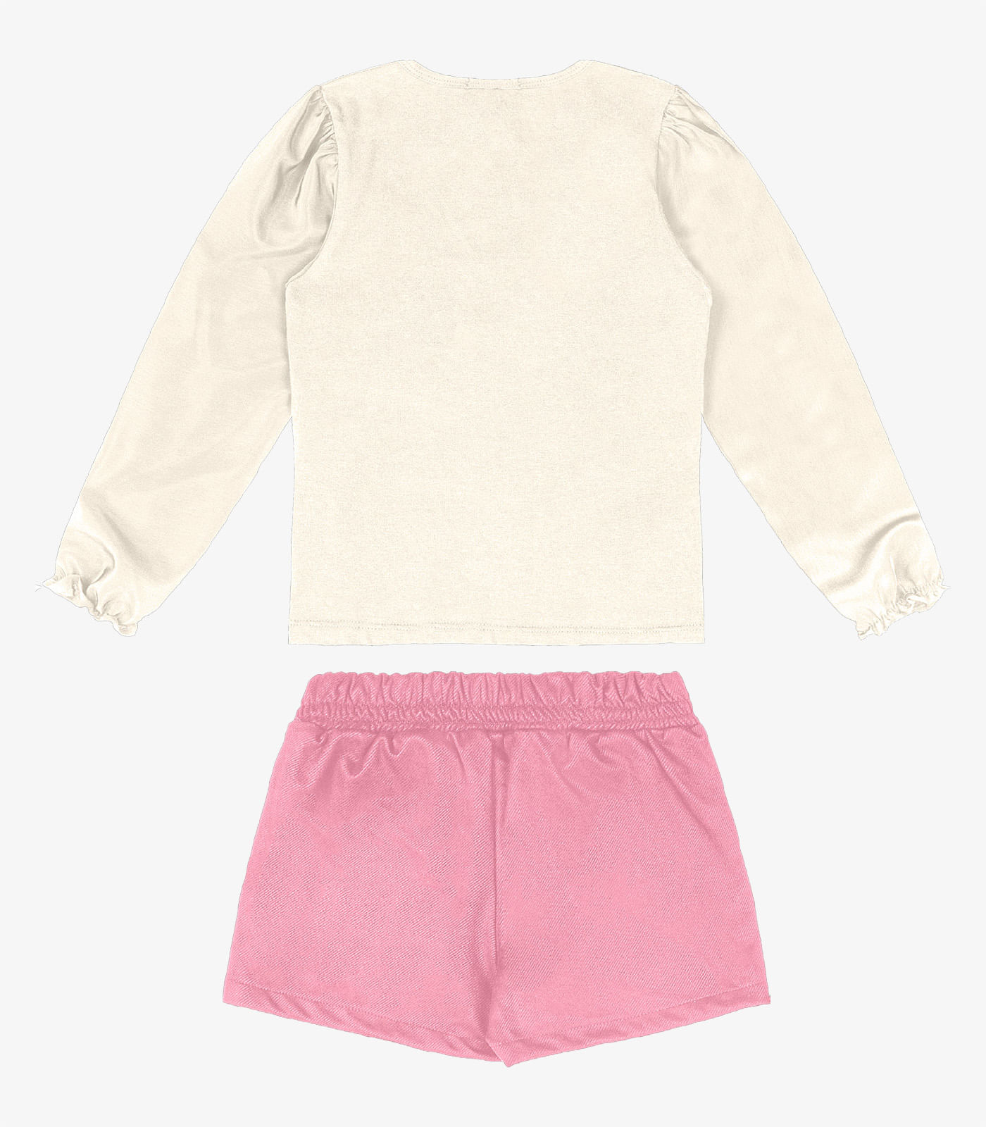 Conjunto Infantil Blusa Com Shorts Saia Trick Nick Bege - Imagem 3